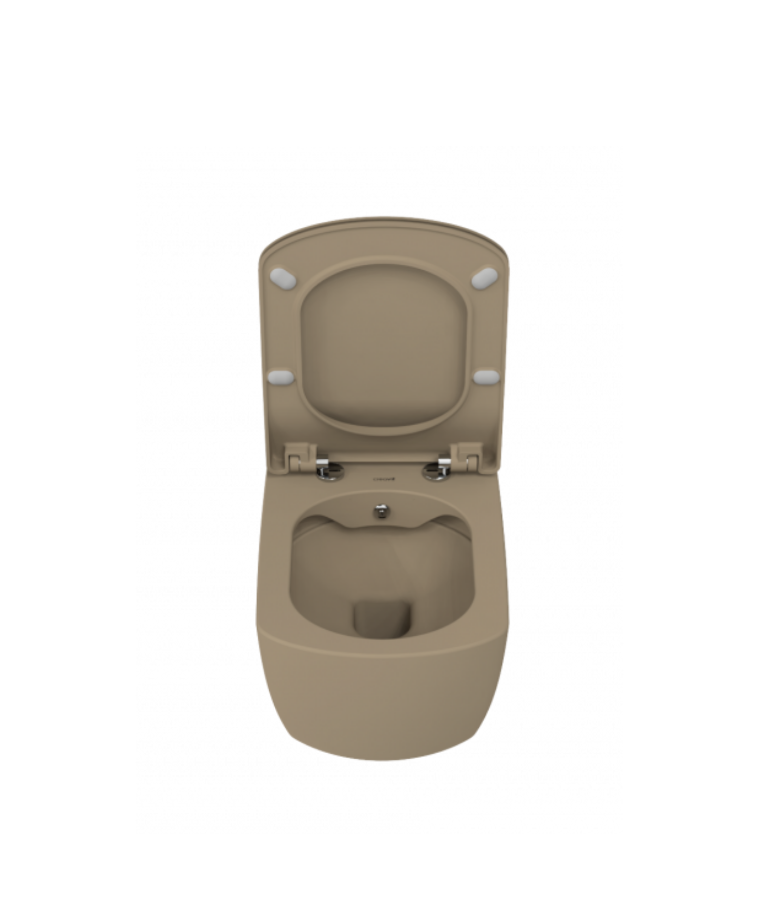 Elegant Rim-Off Duroplast Yavaş Kapanan Klozet Kapaklı Mat Cappucino Set