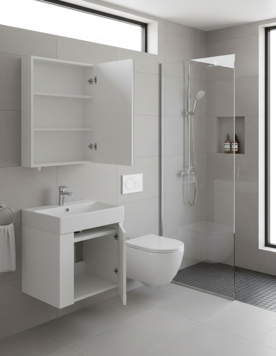 Font Lavabo Dolabı 50 Cm ve Ayna Seti