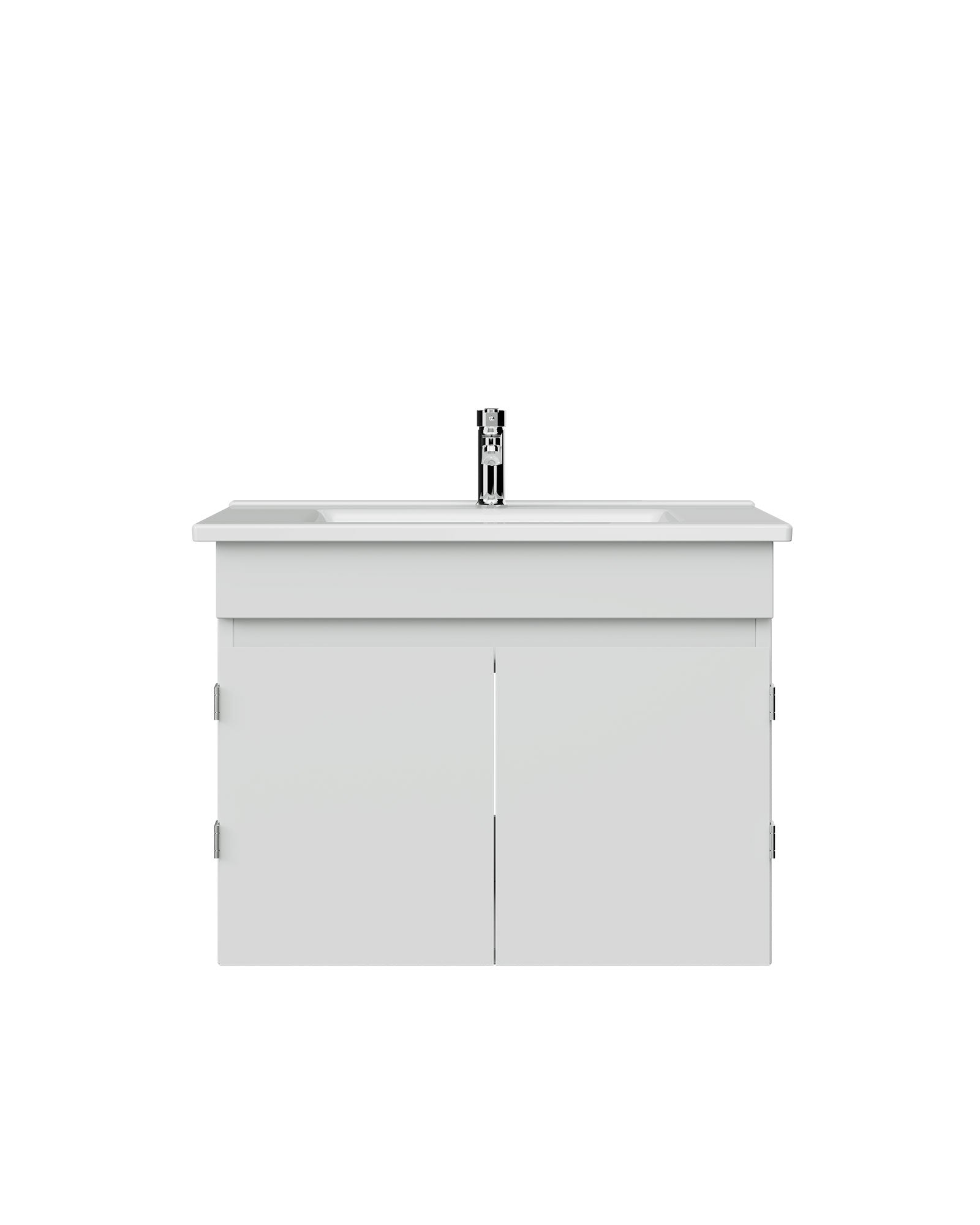 Flexio 65 Cm Kapaklı Katlanabilir Lavabo Dolabı 270 Derece Beyaz Set