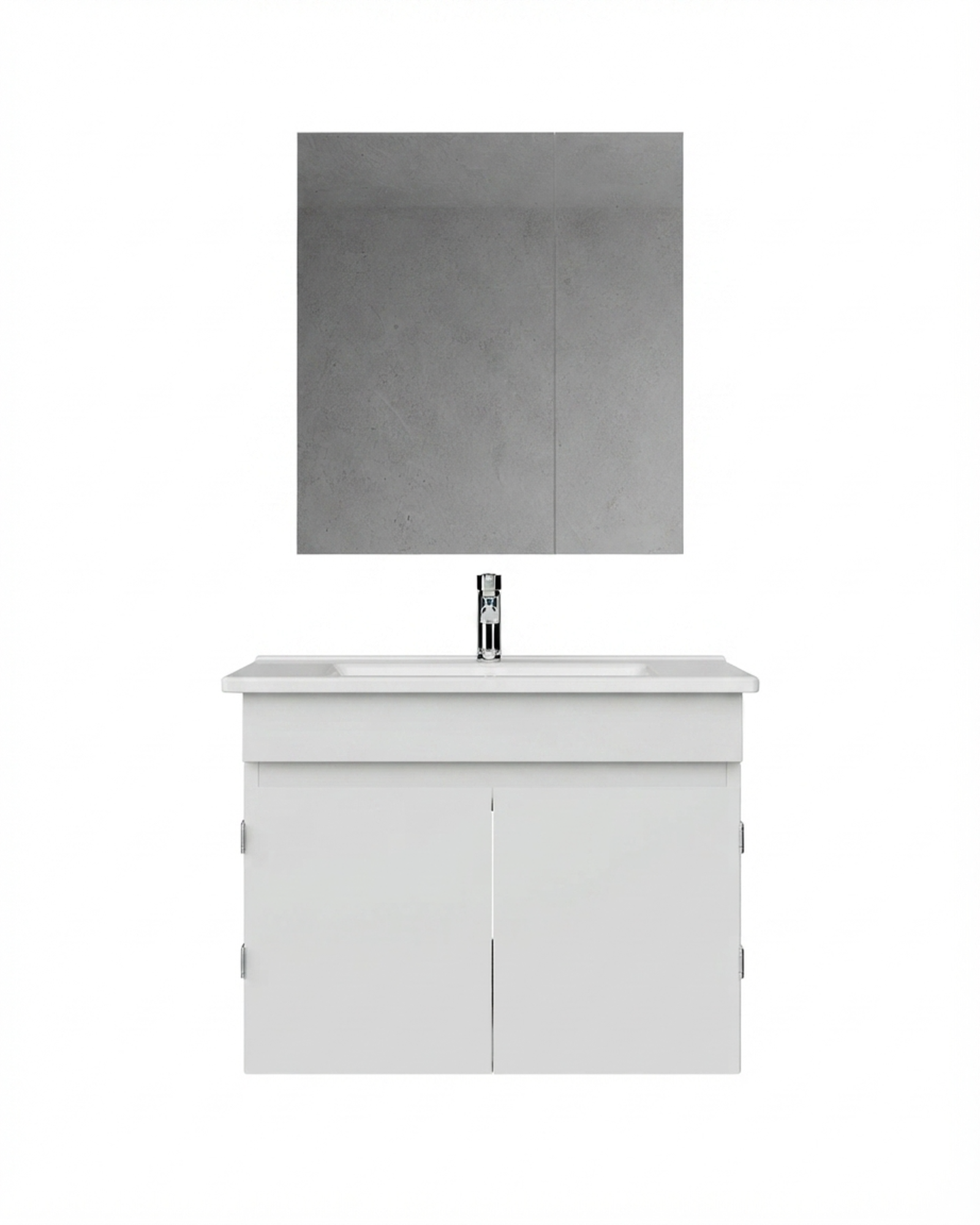 Flexio 65 Cm Kapaklı Katlanabilir Lavabo Dolabı 270 Derece Beyaz Set