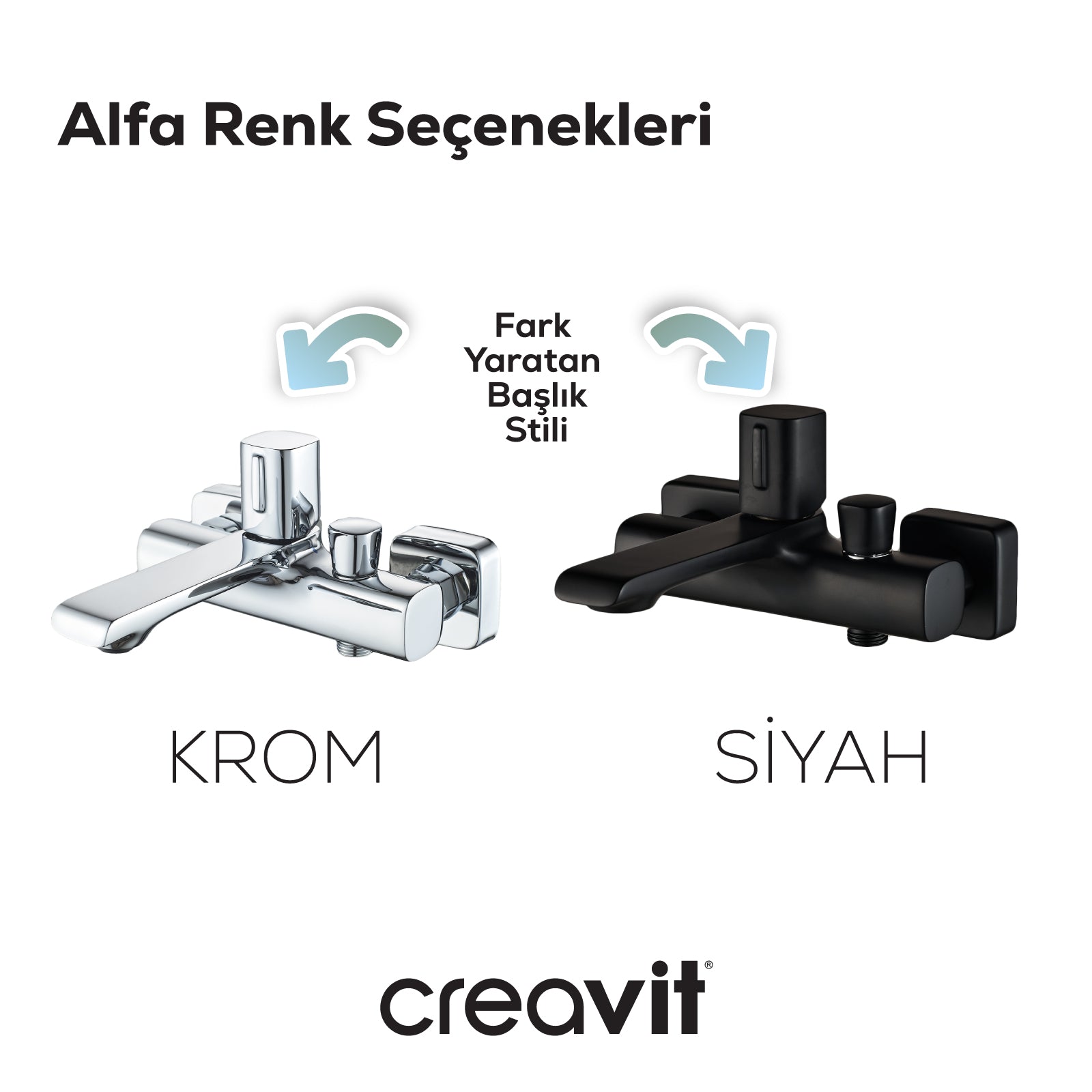 Alfa Banyo Armatürü Mat Siyah