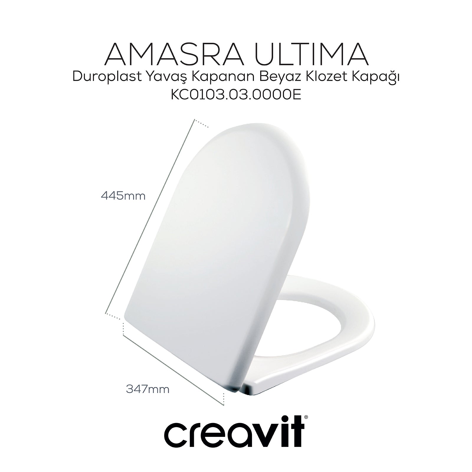 Amasra Ultima Duroplast Yavaş Kapanan Klozet Kapağı Beyaz