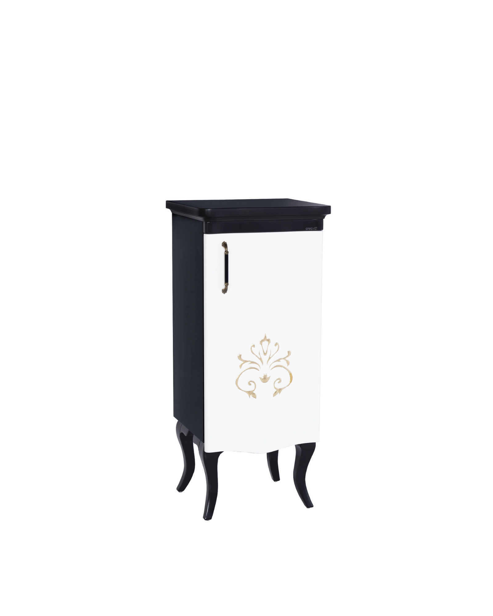 Antik 115 Cm Boy Dolabı Desenli Siyah - Beyaz