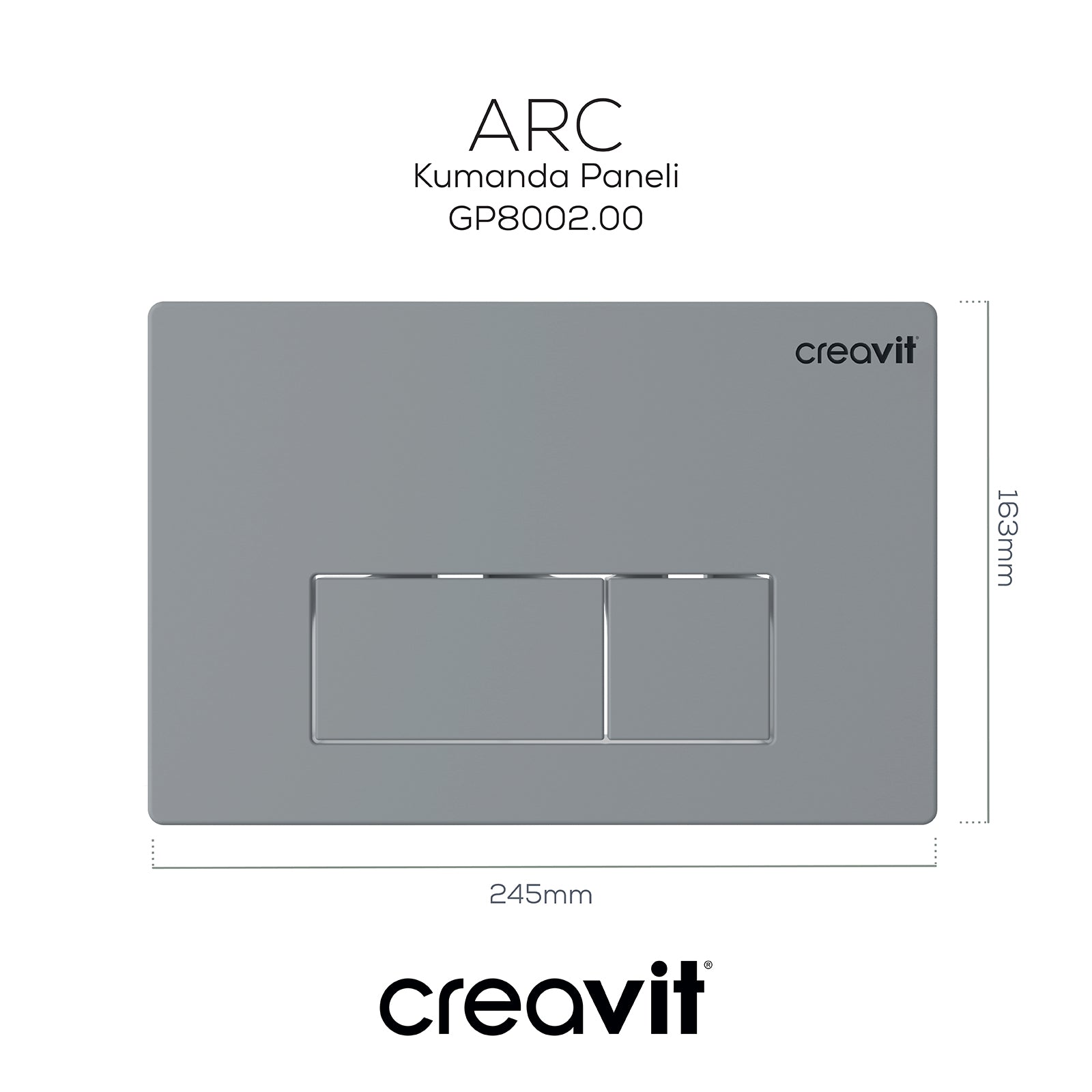 Arc Mat Gri Boyalı Kumanda Paneli
