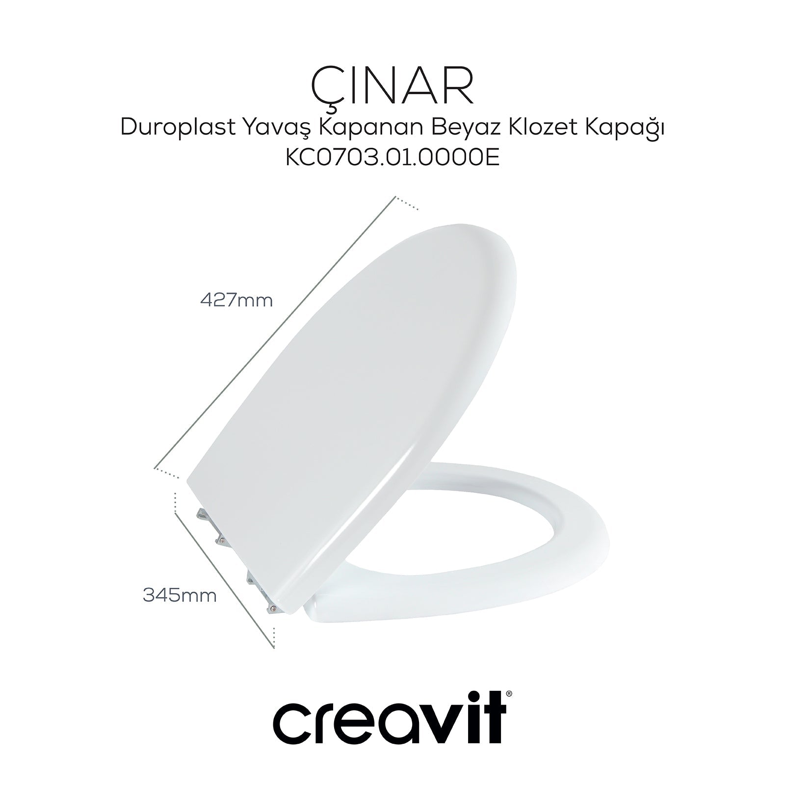 Çınar Duroplast Soft Close Toilet Seat White