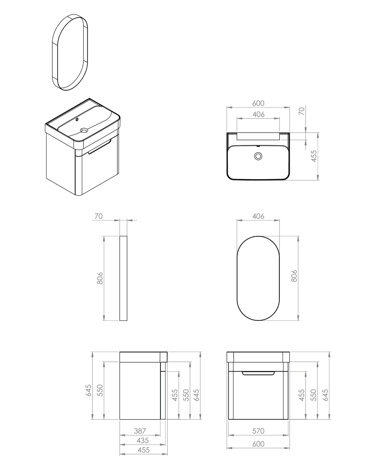 Colorit Lavabo Dolabı Çekmeceli 60 Cm Mat Beyaz