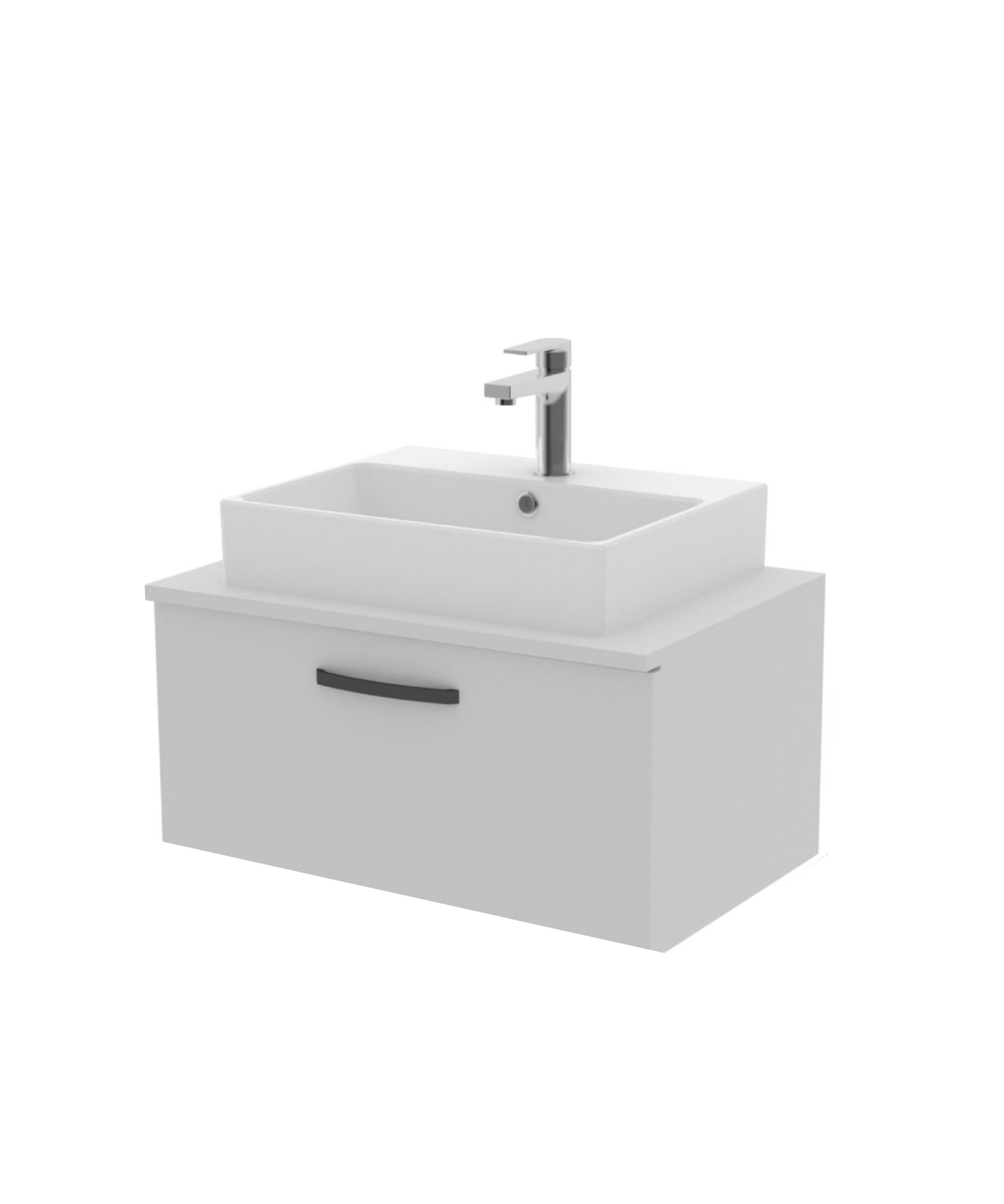 D10 Next Lavabo Dolabı Çekmeceli 65 cm Beyaz Melamin Kapak
