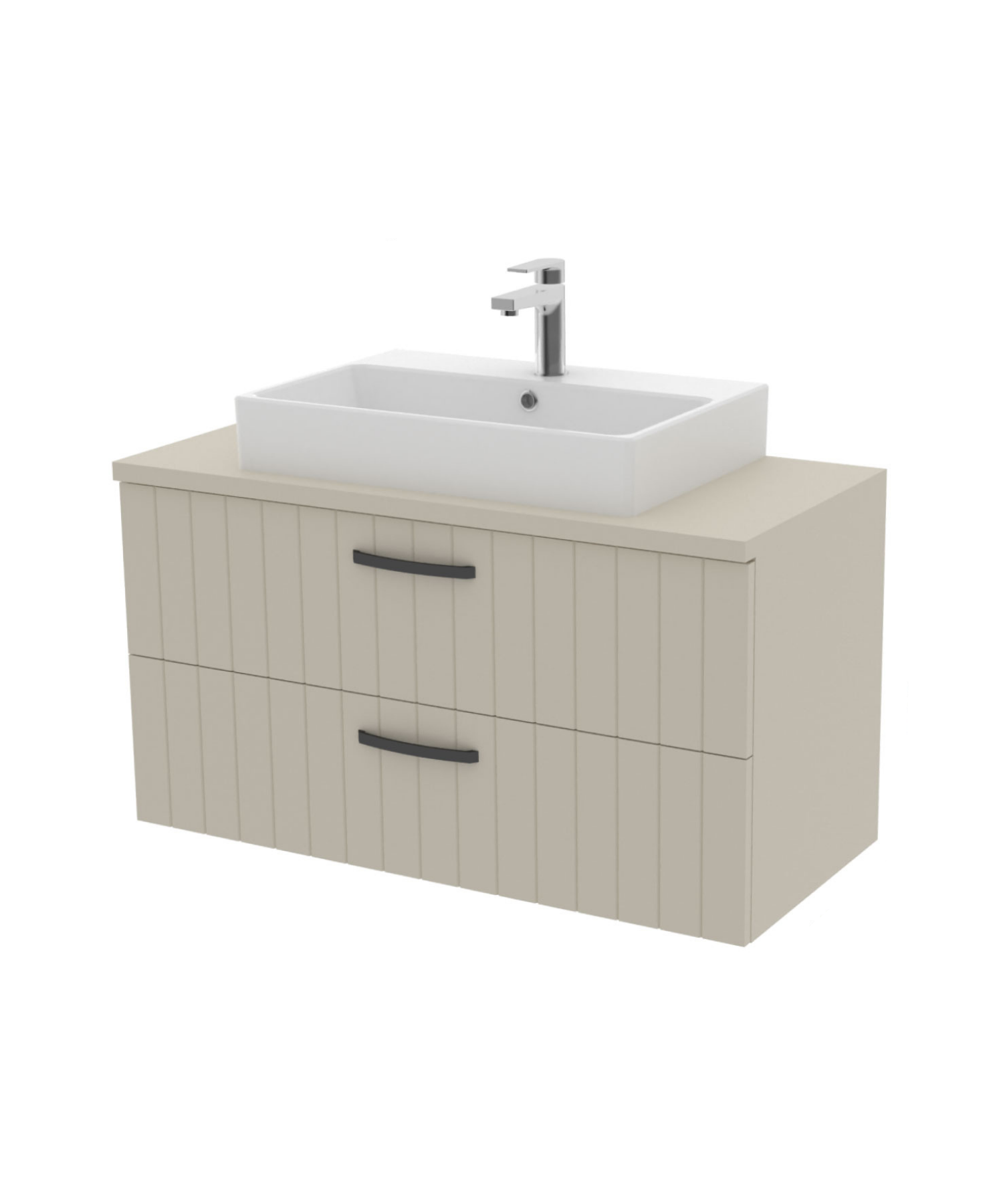 D10 Next Lavabo Dolabı İki Çekmeceli 100 cm Dafne Gövde Lake Kapak