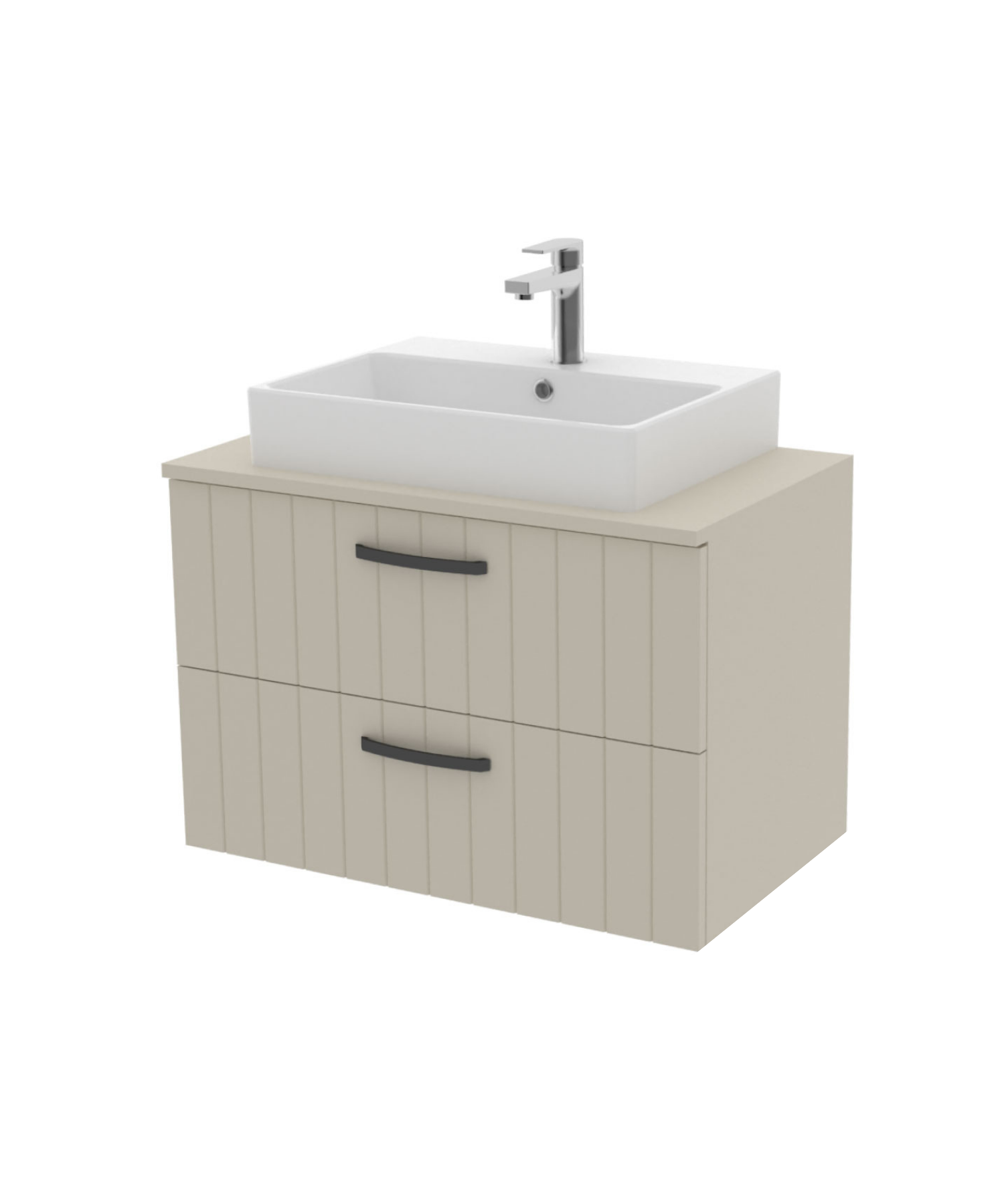 D10 Next Lavabo Dolabı İki Çekmeceli 80 cm Dafne Lake Kapak