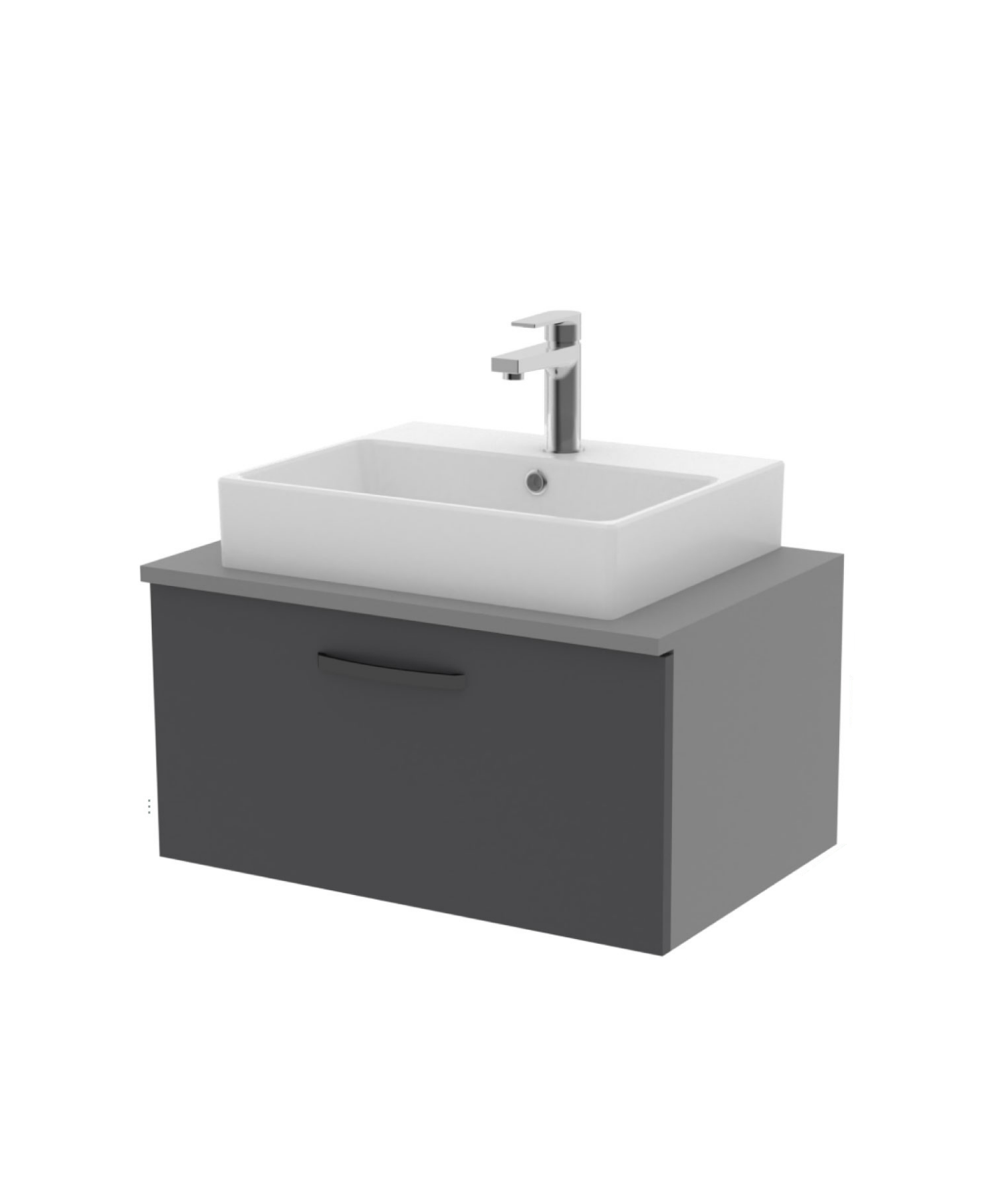 D10 Next Lavabo Dolabı Çekmeceli 65 cm Antrasit Melamin Kapak
