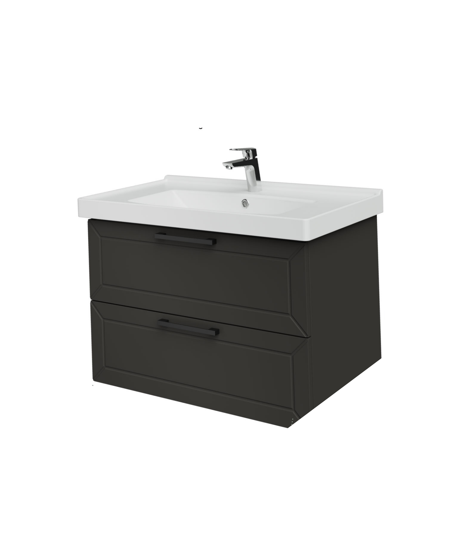 D20 80 cm Two Drawer Sink Cabinet Anthracite Lacquered Door (Disassembled)