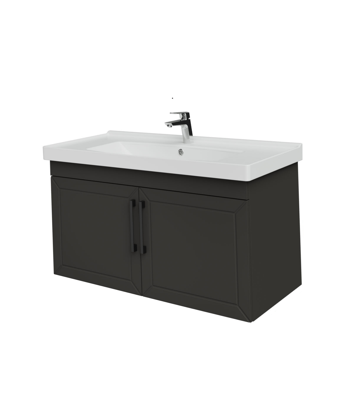 Creavit, D20 Lavabo Dolabı Kapaklı 100 cm, Antrasit Lake Kapak