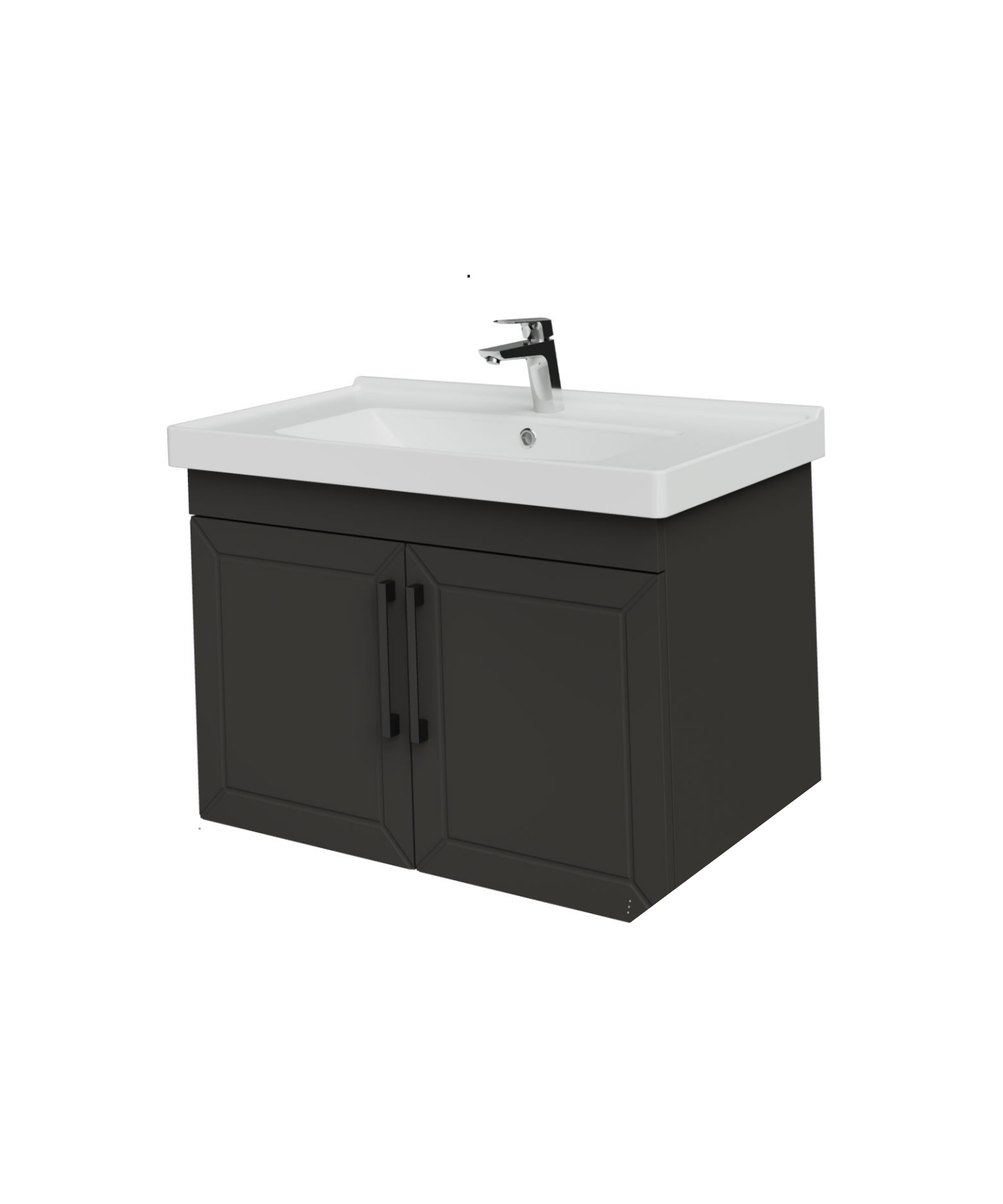 Creavit, D20 Lavabo Dolabı Kapaklı 80 cm, Antrasit Lake Kapak