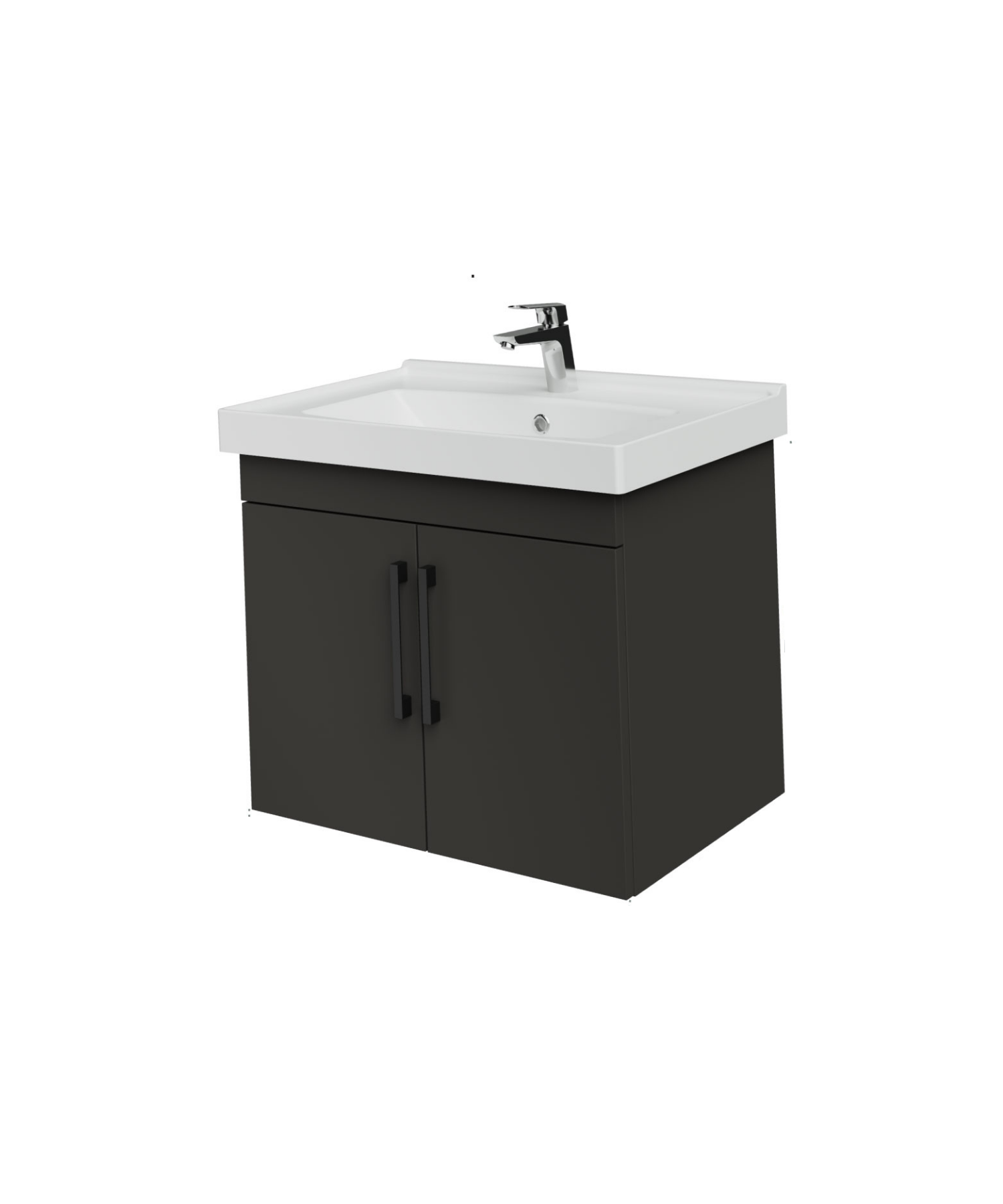 D20 65cm Waschtischunterschrank mit Blende Anthrazit Melamin (zerlegt)