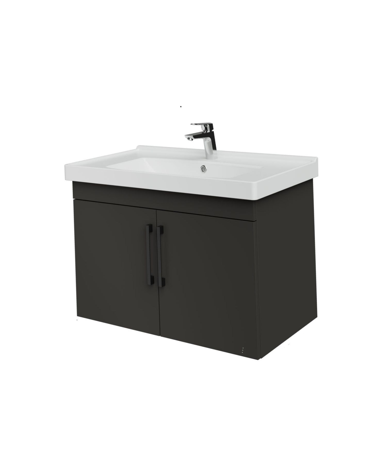 D20 80 cm Washbasin Cabinet with Cover, Anthracite Melamine Cover (Disassembled)