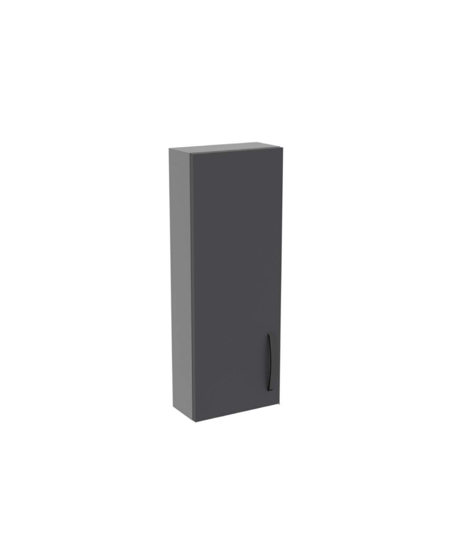 D10 30 cm Right Upper Cabinet Gray Melamine Body Anthracite Door