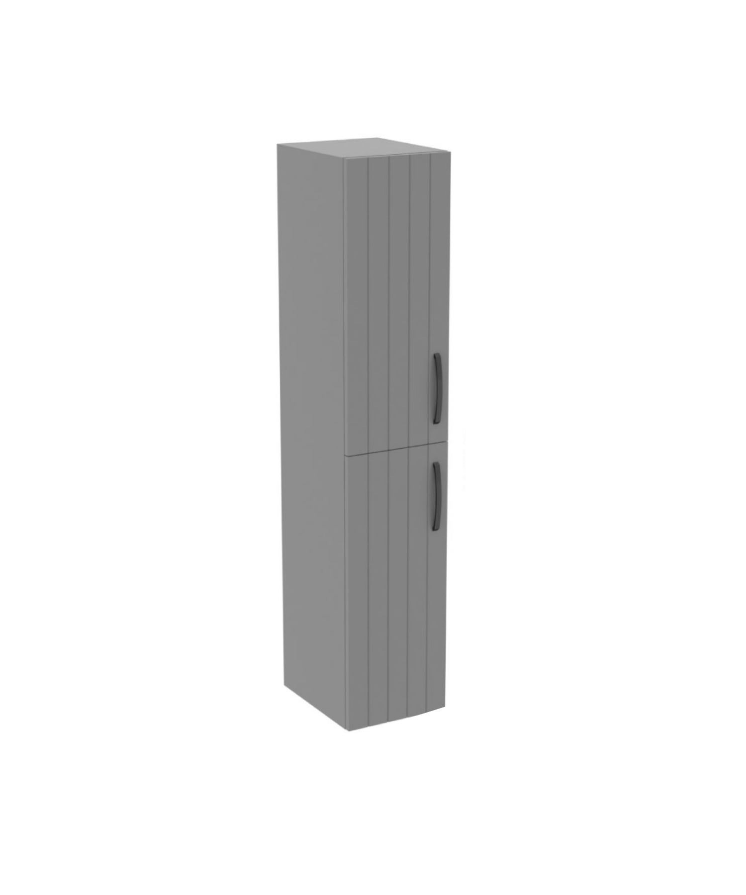 D10 30 cm Left Tall Cabinet Gray Melamine Body Lacquered Door