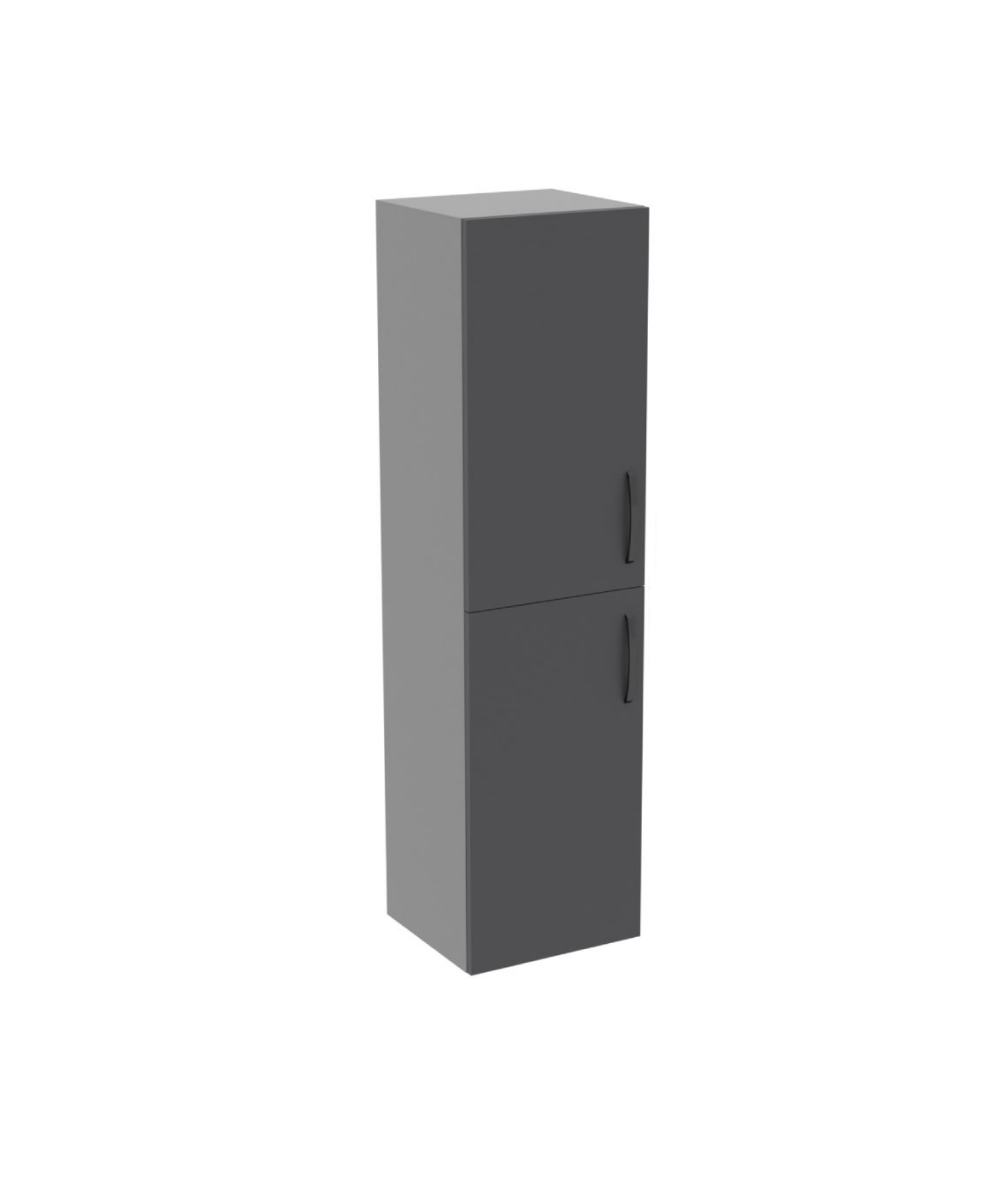 D10 40 cm Left Tall Cabinet Gray Melamine Body, Anthracite Door