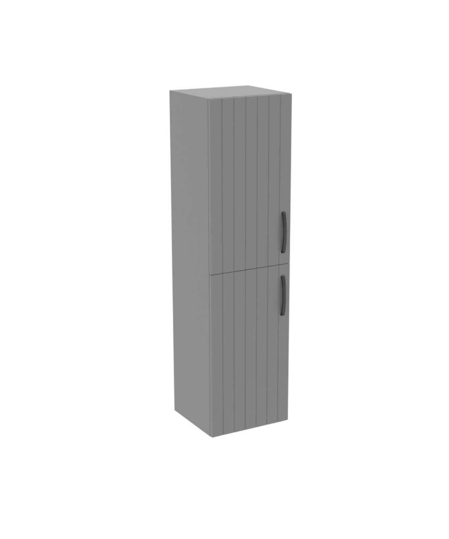 D10 40 cm Left Tall Cabinet Gray Melamine Body Lacquered Door