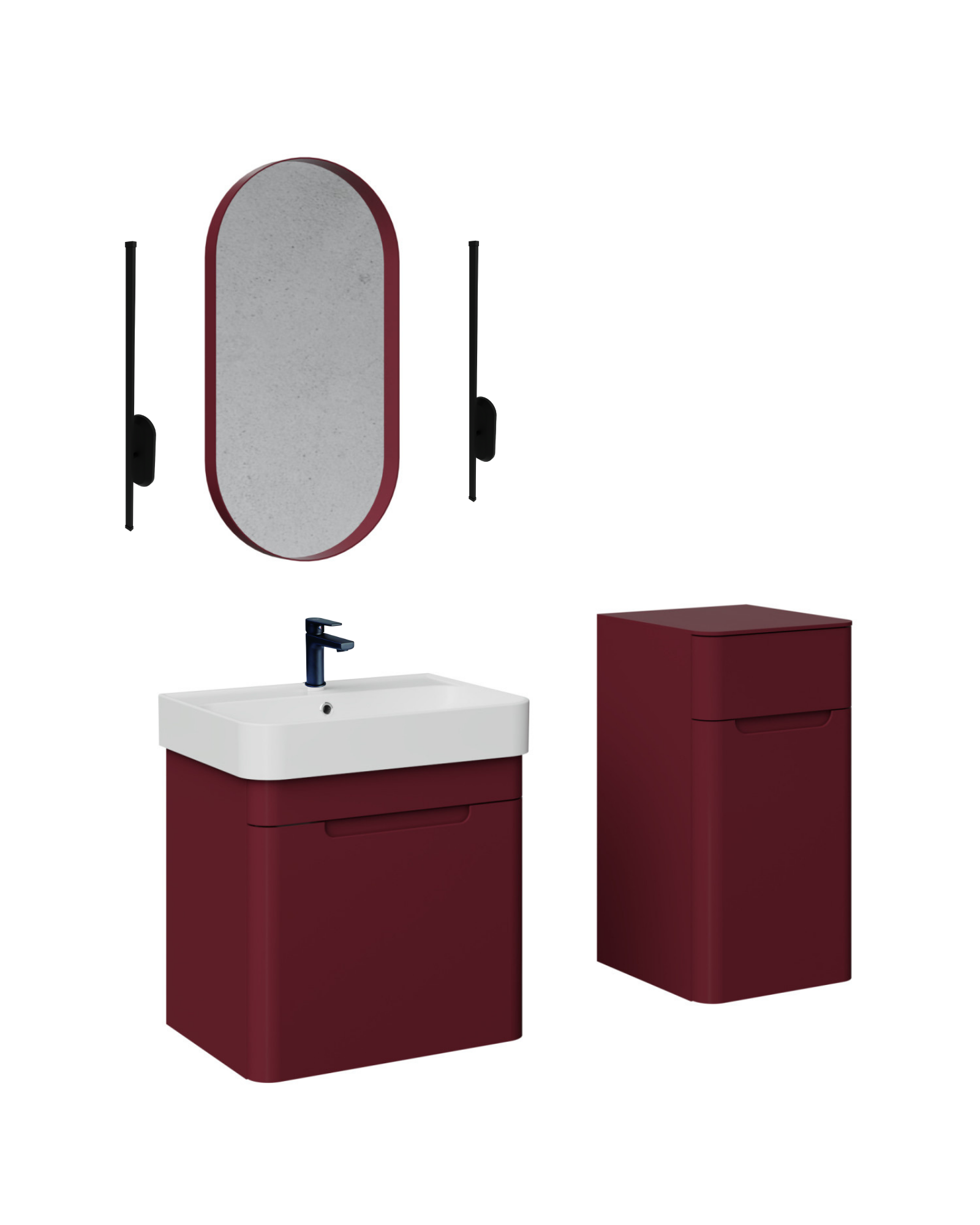 Colorit Berry Kapaklı Banyo Mobilyası Seti