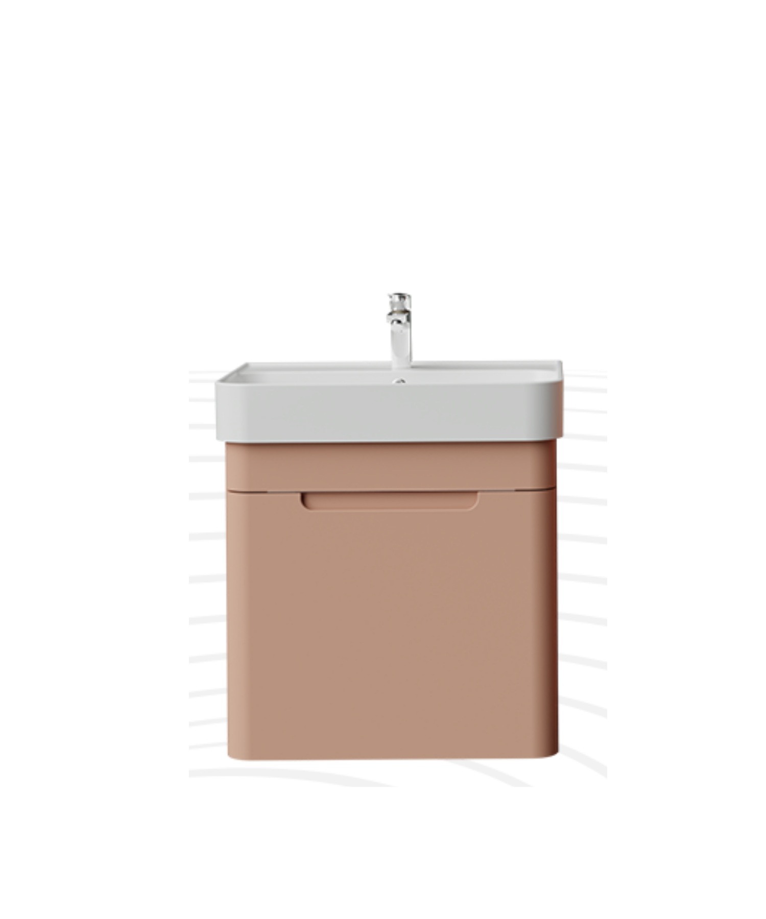Colorit Waschbeckenunterschrank mit Abdeckung, 60 cm, Peach Fuzz