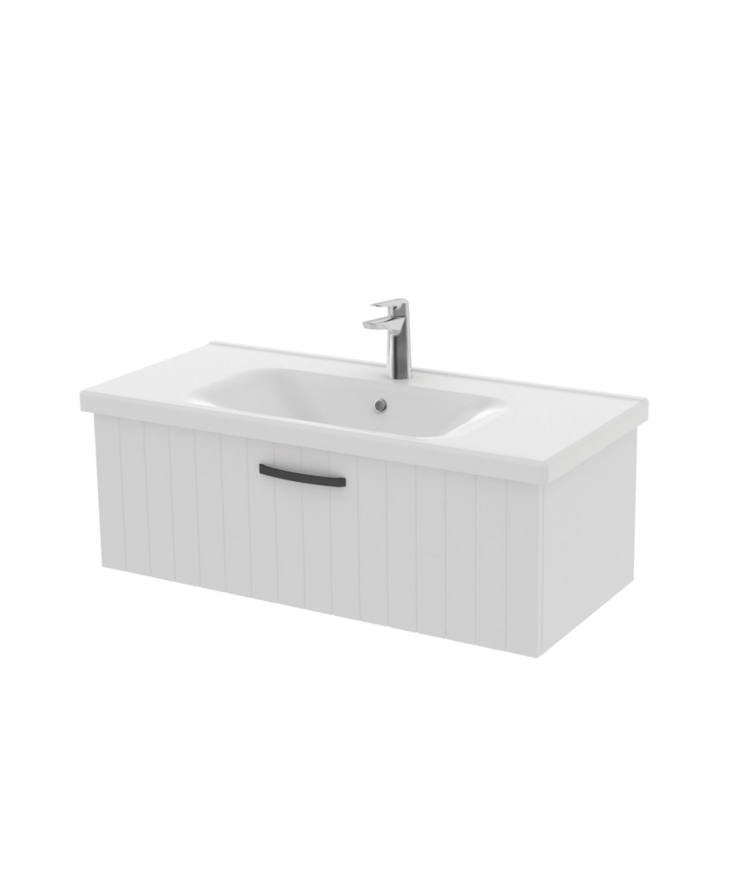 D10 Axis Washbasin Cabinet with Drawers 100 cm White Lacquered Cover