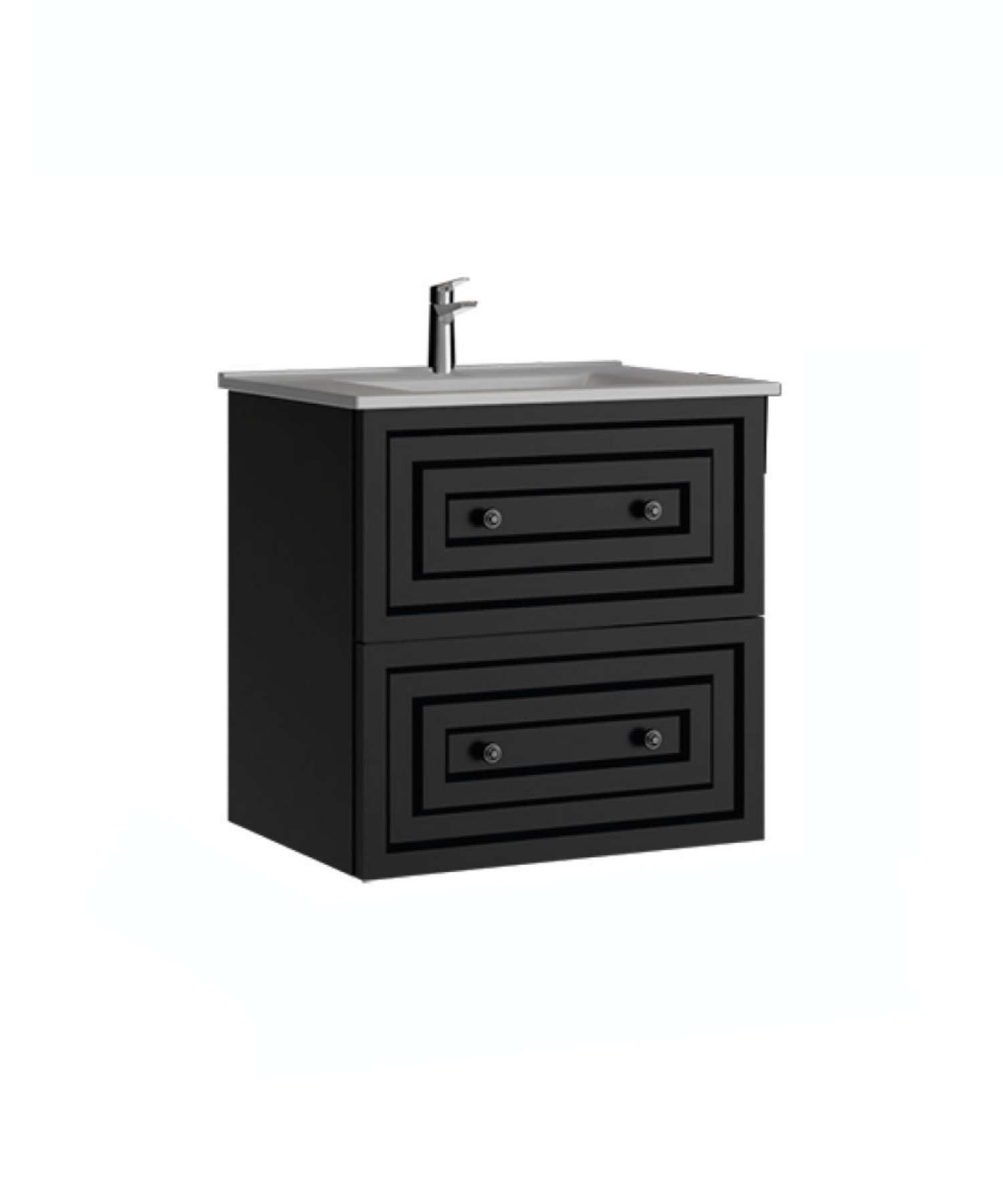 Kayra Waschbeckenunterschrank mit Schubladen, 60 cm, Anthrazit matt