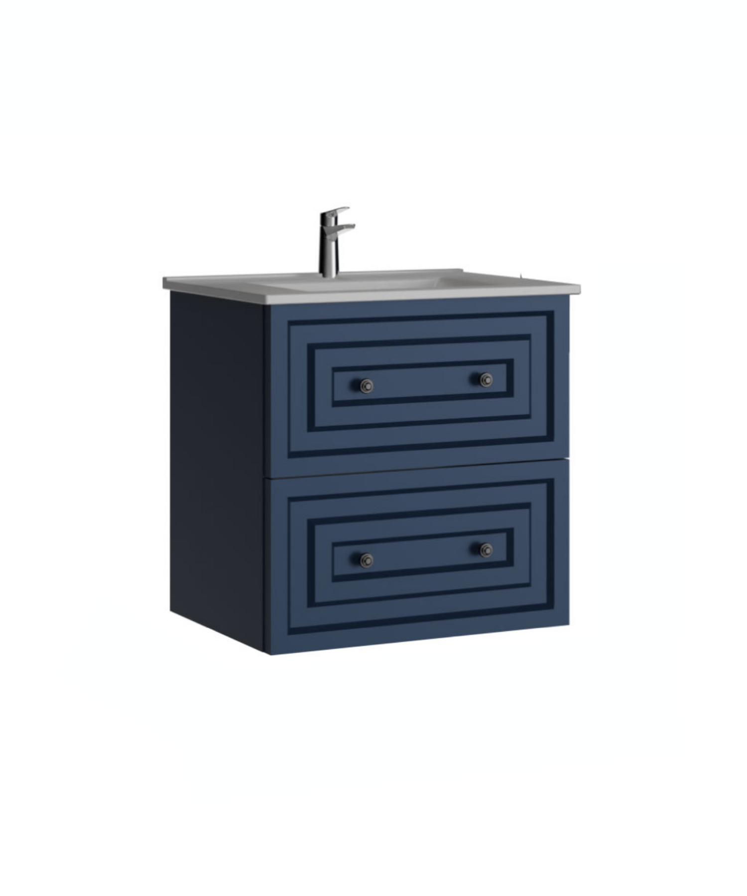 Kayra Waschbeckenunterschrank mit Schubladen, matt, Saphirblau, 60 cm
