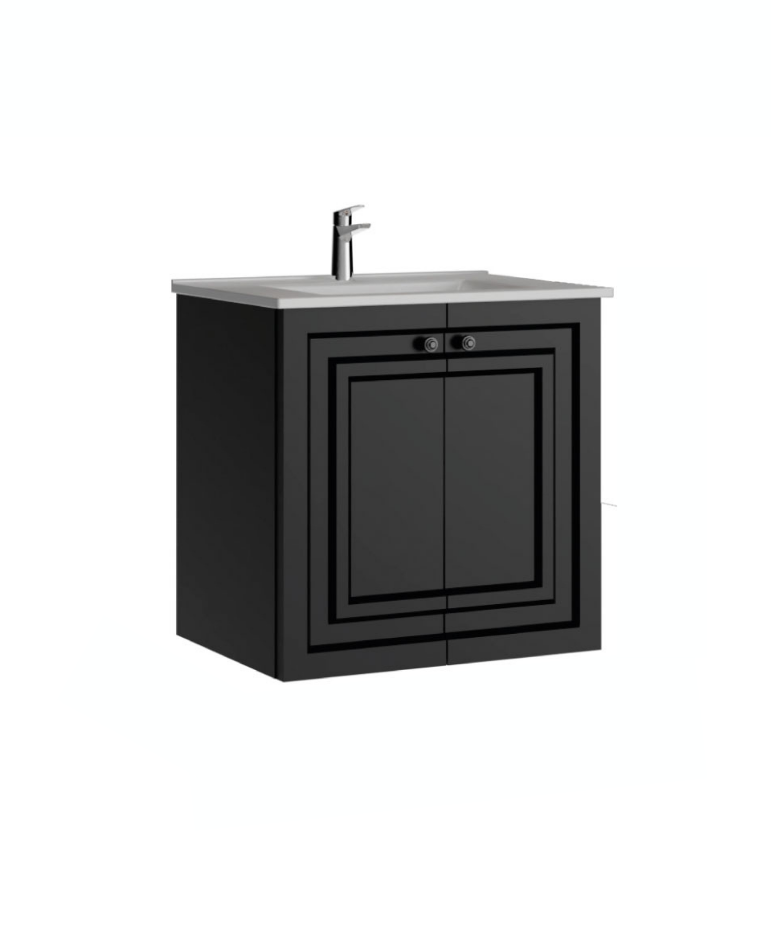 Kayra Waschbeckenunterschrank mit Abdeckung 60cm Matt Anthrazit