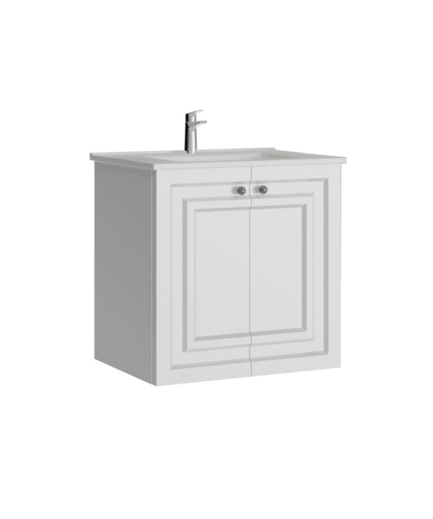 Kayra Waschbeckenunterschrank mit Abdeckung, 60 cm, Mattweiß