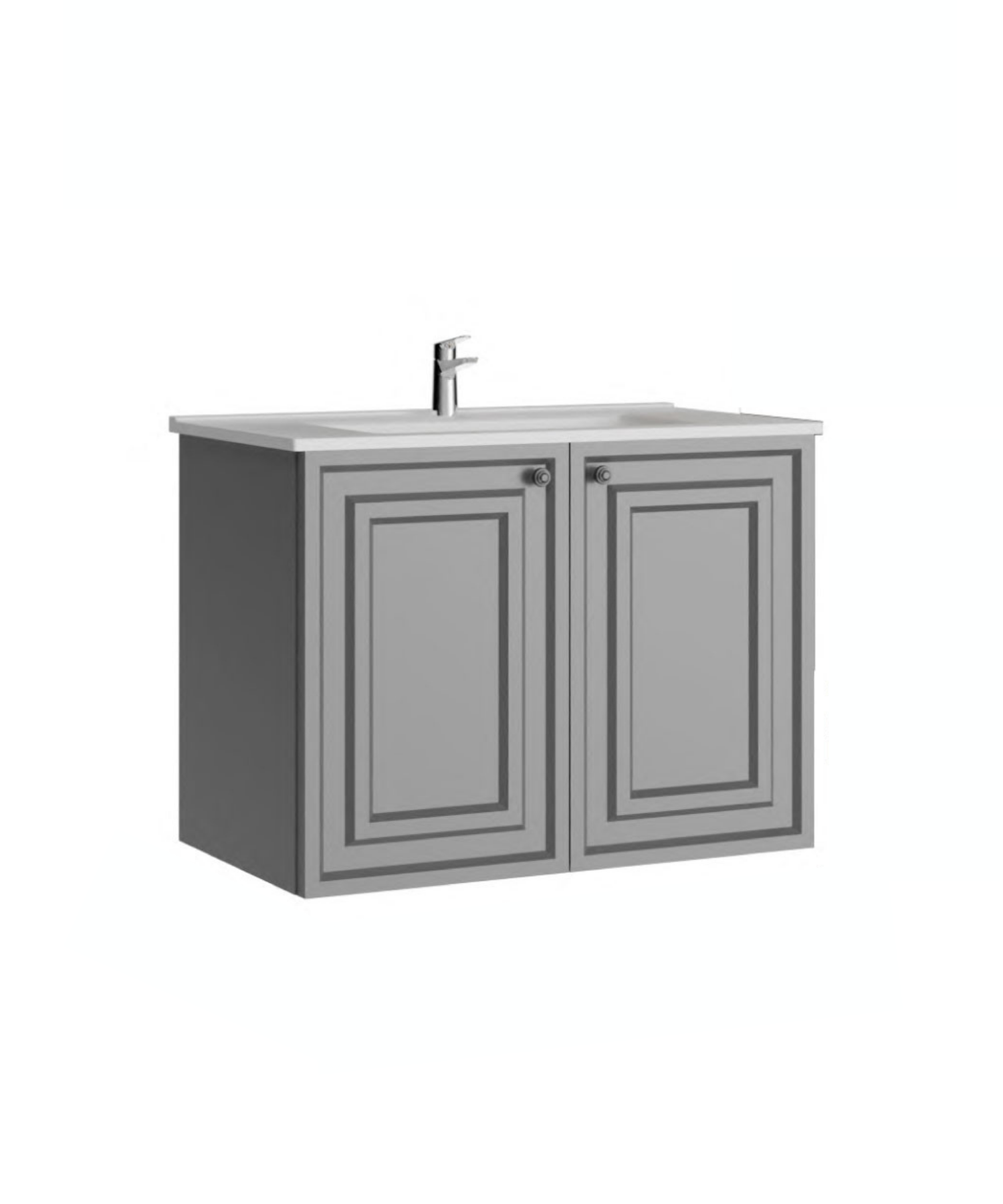 Kayra Waschbeckenunterschrank mit Abdeckung 80cm Mattgrau