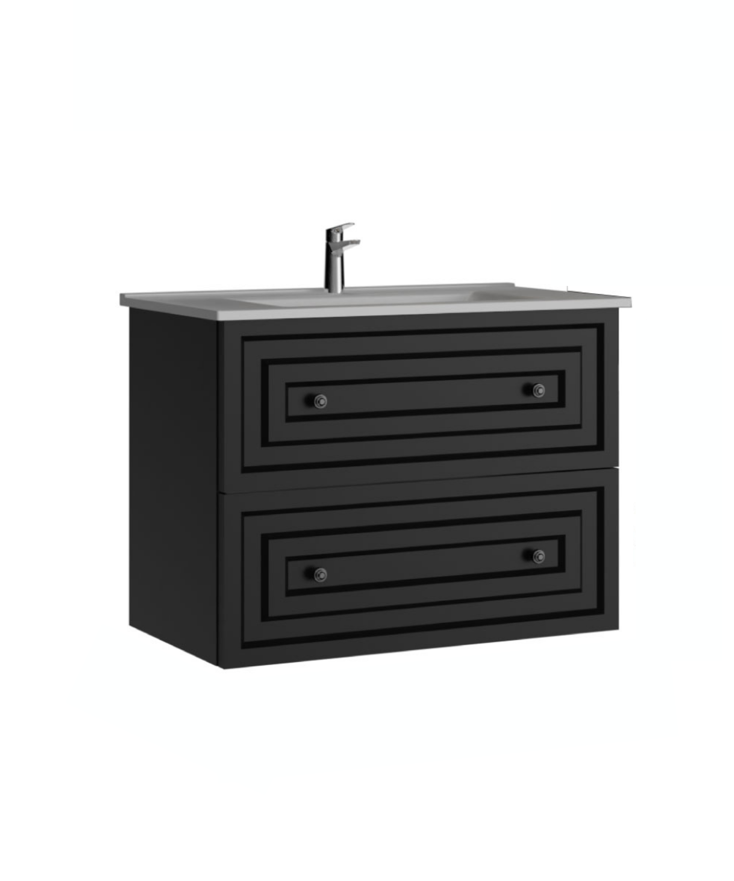Kayra Waschbeckenunterschrank mit Schubladen, 80 cm, Anthrazit matt