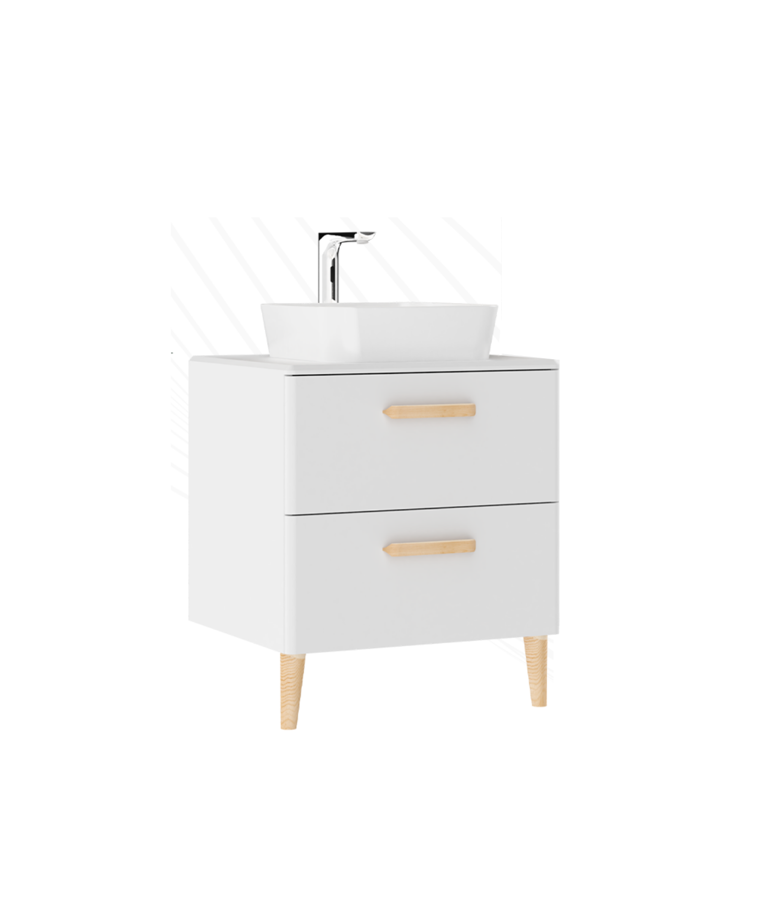 Patara Lavabo Dolabı 60 cm Mat Beyaz