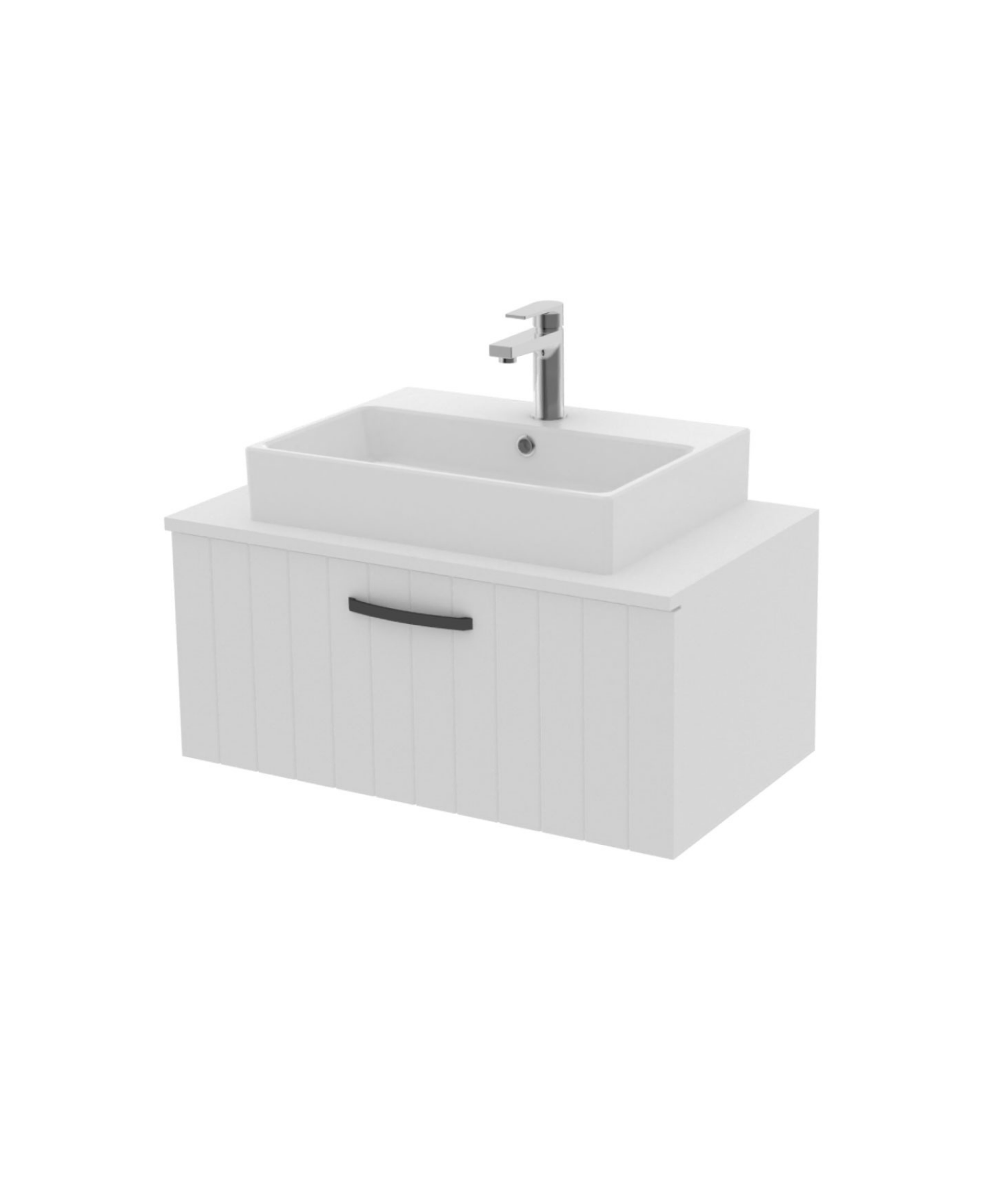 D10 Next Waschtischunterschrank mit Schubladen 80cm weiß Lackblende