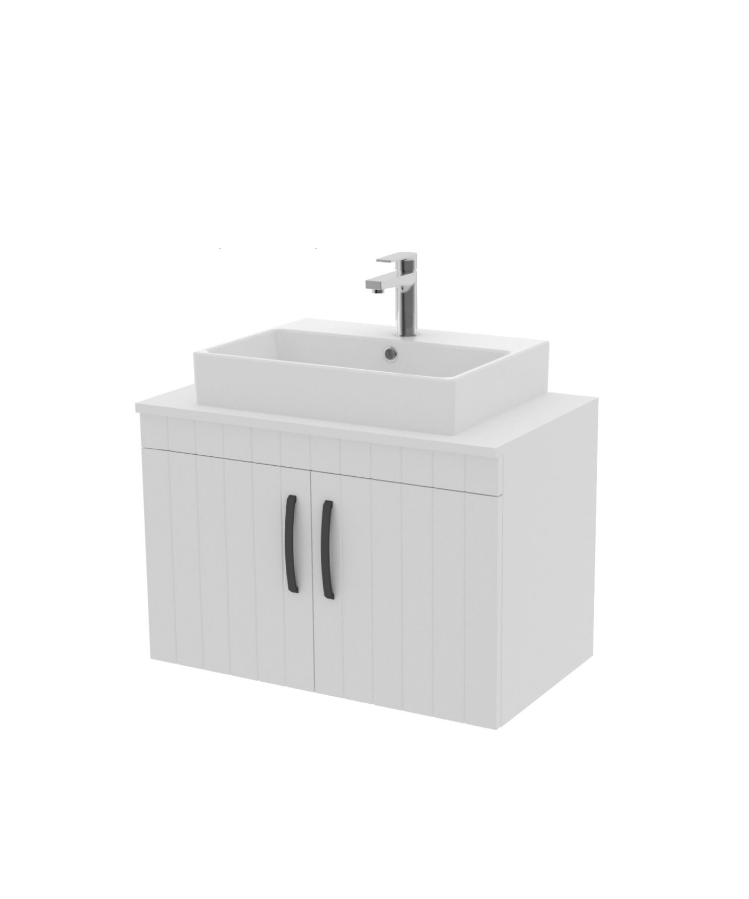 D10 Next Lavabo Dolabı Kapaklı 80 cm Beyaz Lake Kapak
