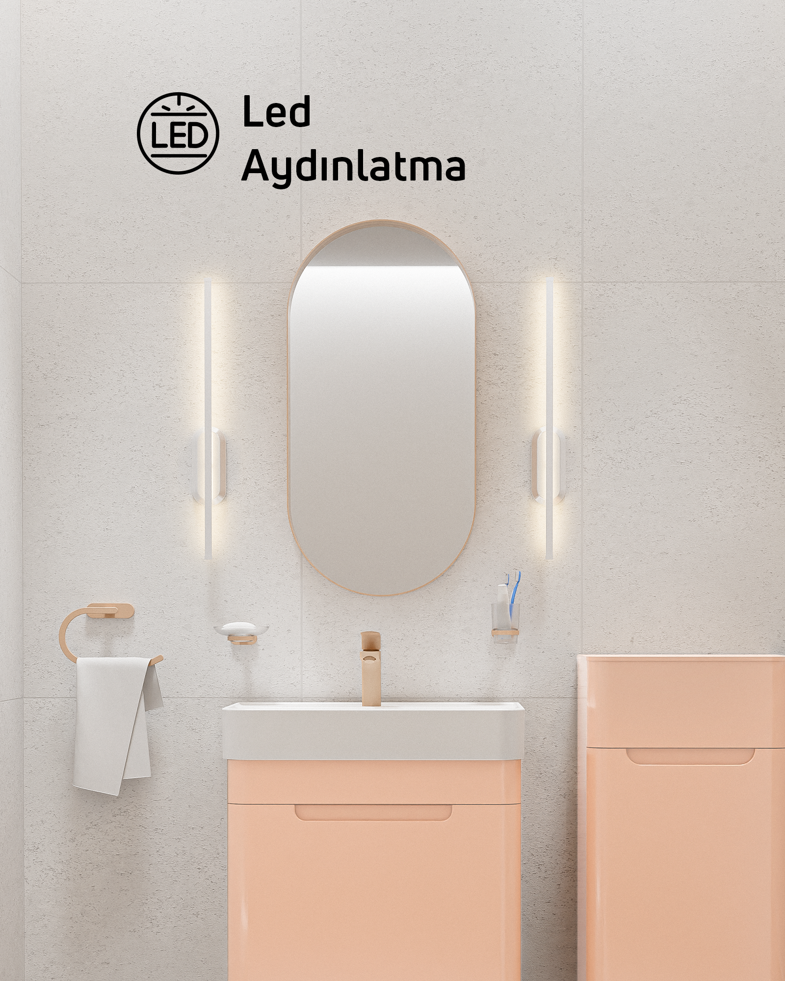Stick Led Wall Lamp 50cm White