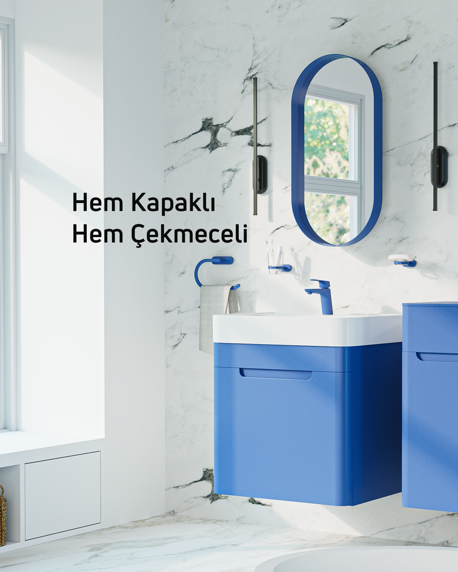 Colorit Covered Sink Cabinet 60 cm Ocean