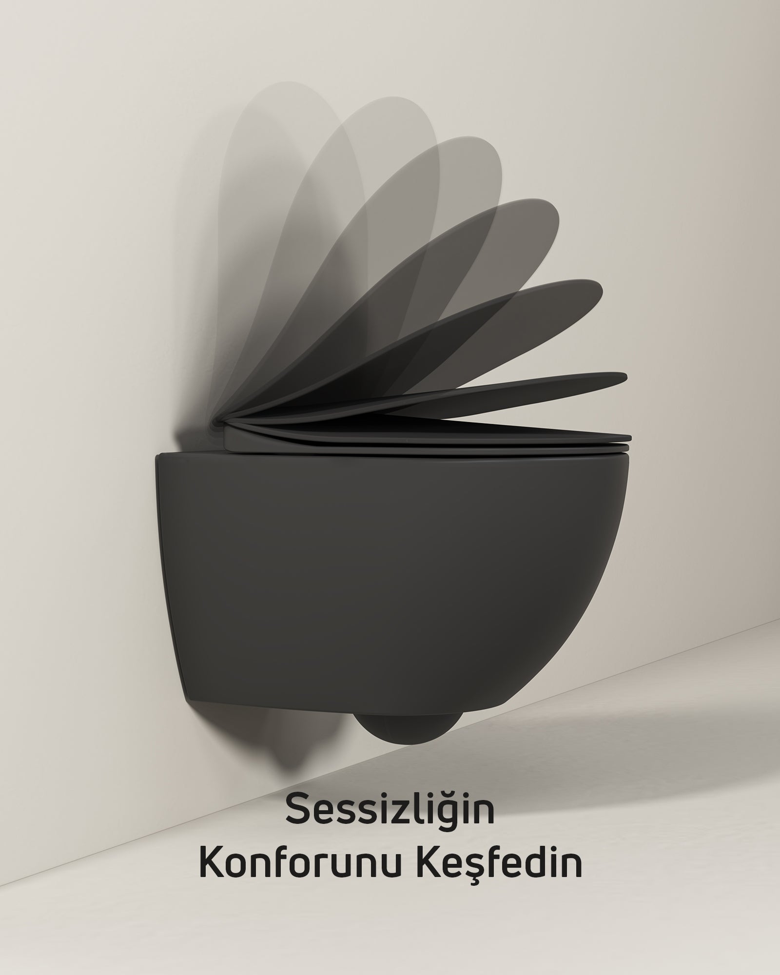 Duck Duroplast Toilettensitz mit Absenkautomatik, Kohleschwarz