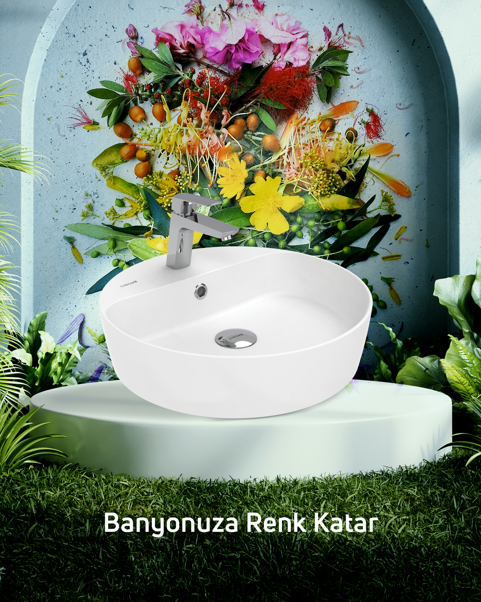 Loop 45cm Tabletop Bowl Sink Extra Matte White