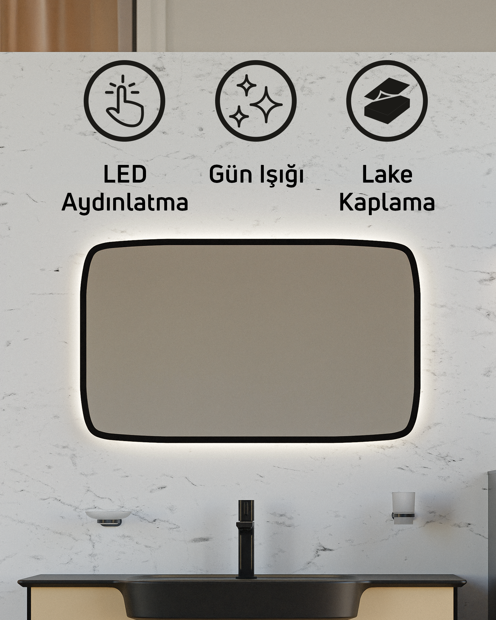 Saily Ovaler LED-Spiegel 53 cm