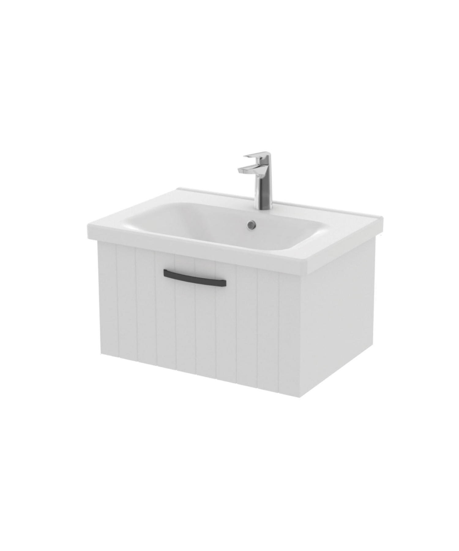 D10 Axis Washbasin Cabinet with Drawers 65 cm White Lacquered Door