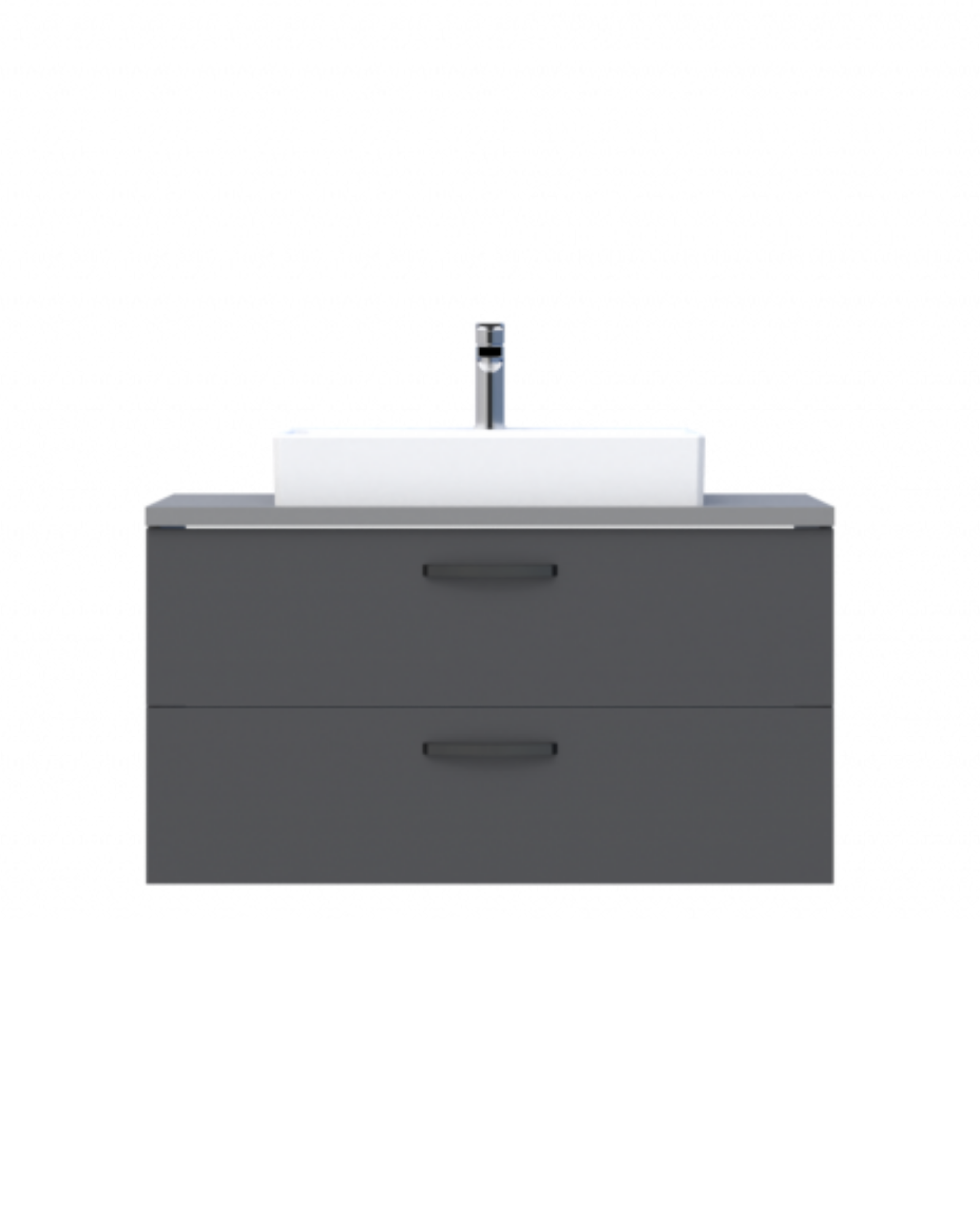 D10 Next Lavabo Dolabı İki Çekmeceli 100 cm Gri Antrasit