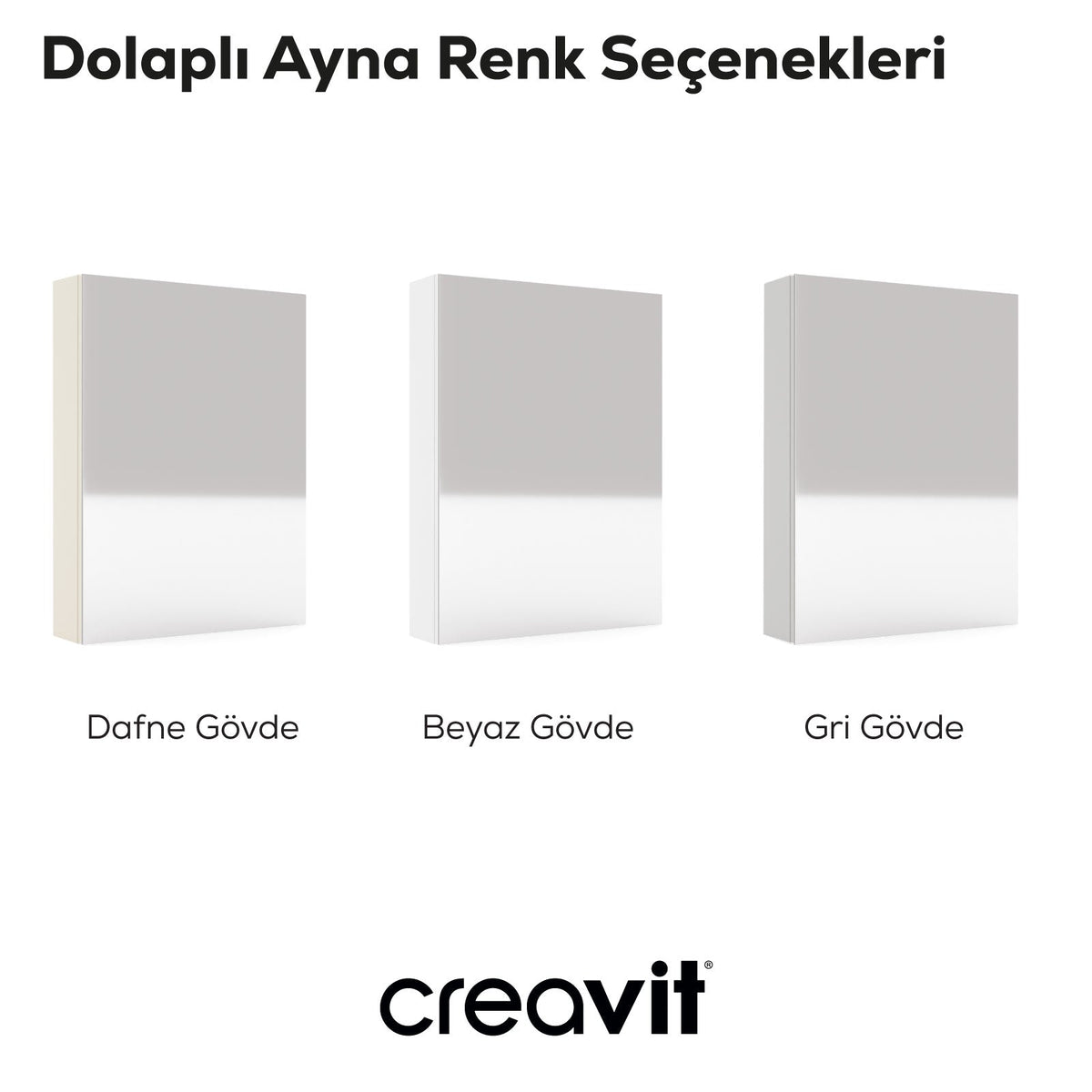 D20 60cm Melamin Aynalı Dolap Gri