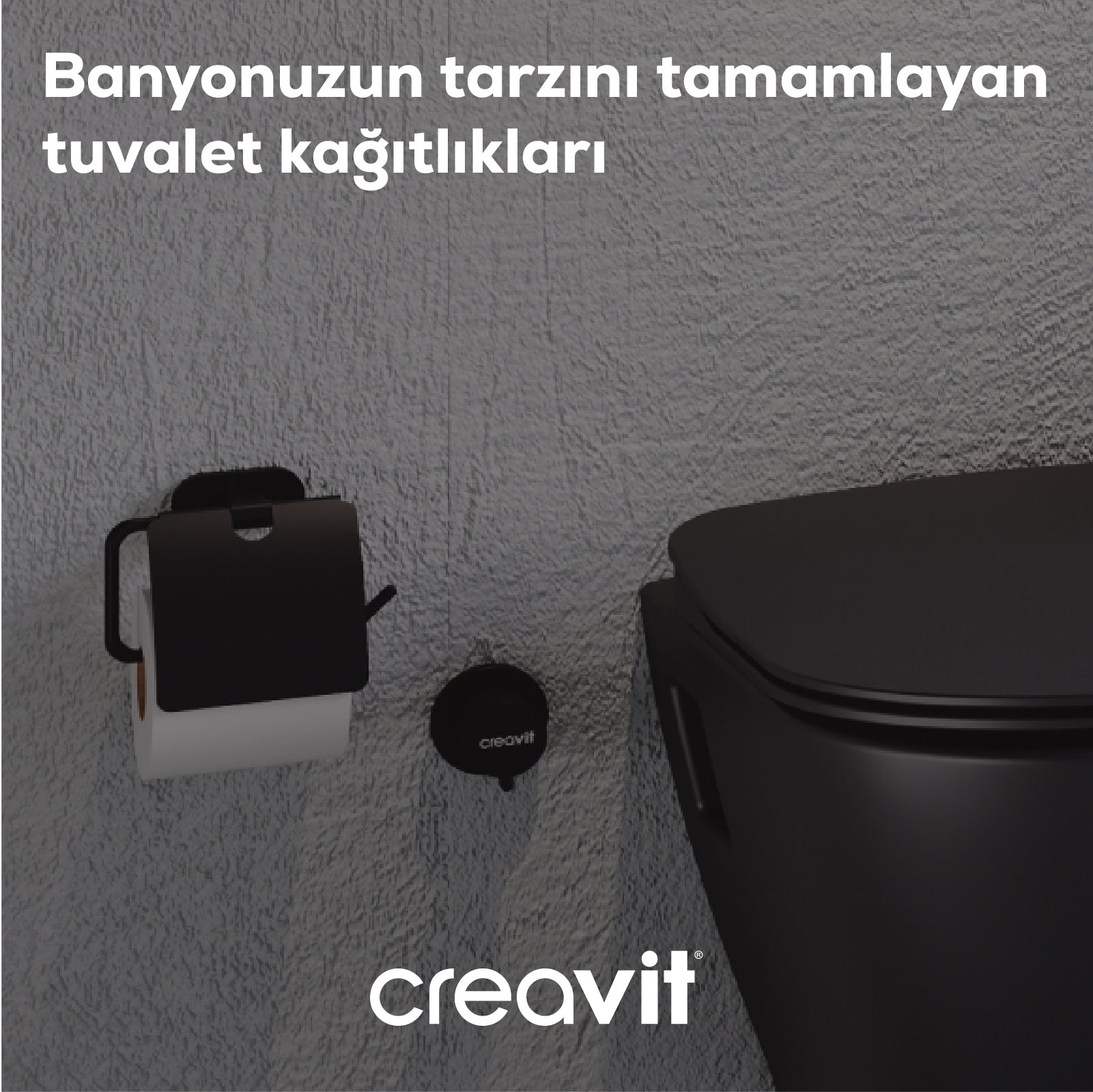 Drop Wide Cover Paper Holder-Black