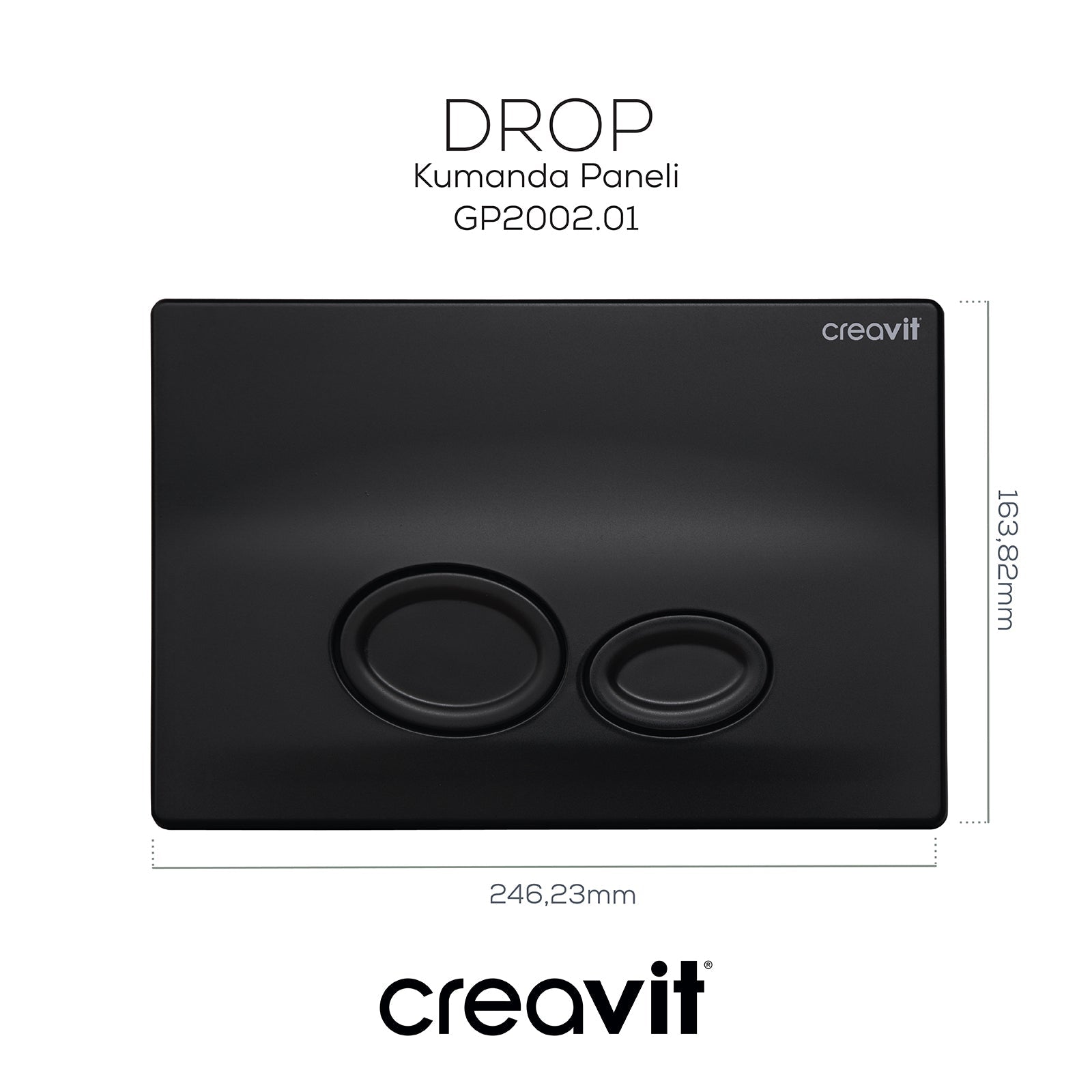 Drop Mat Siyah Boyalı Kumanda Paneli