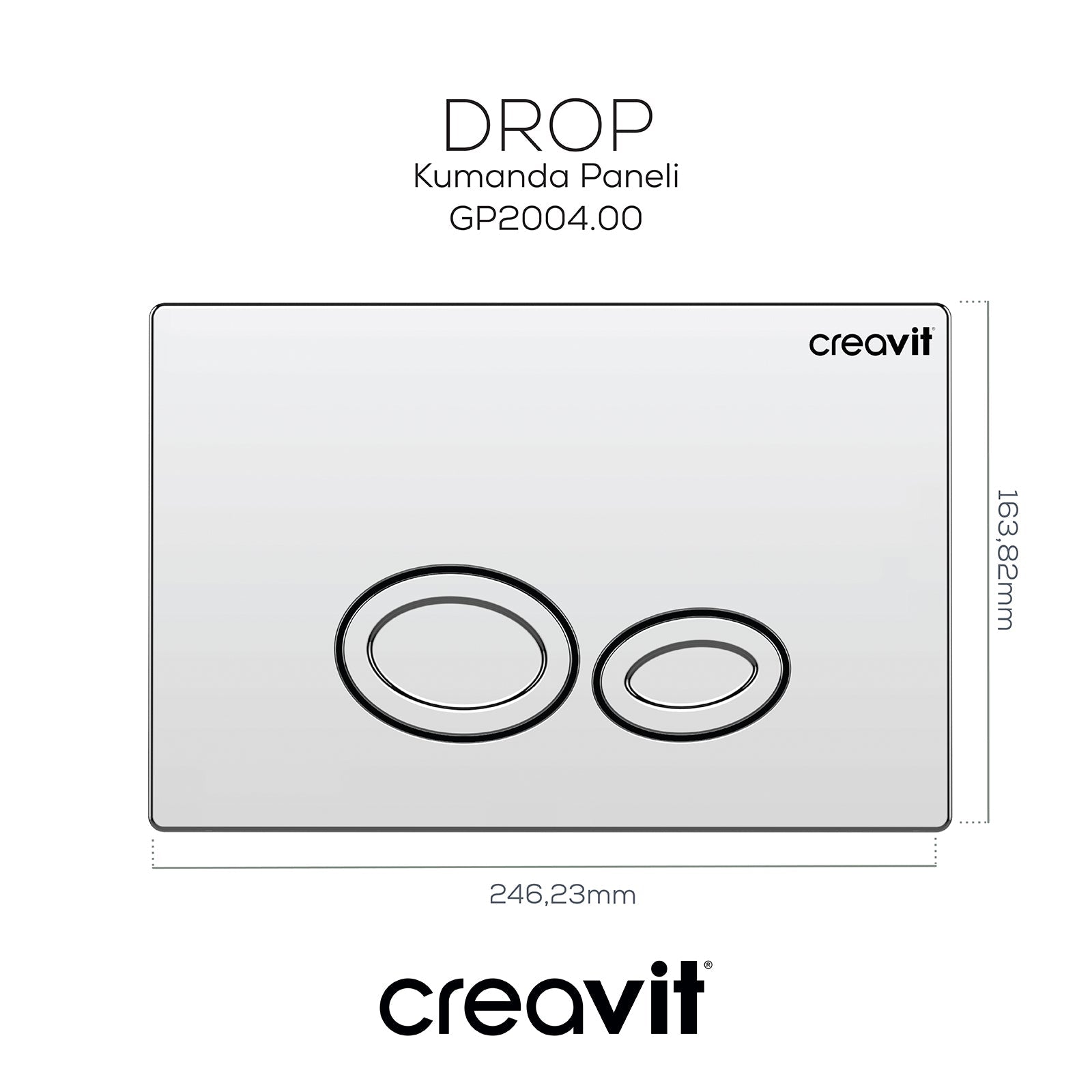 Drop Parlak Krom Kaplama Kumanda Paneli