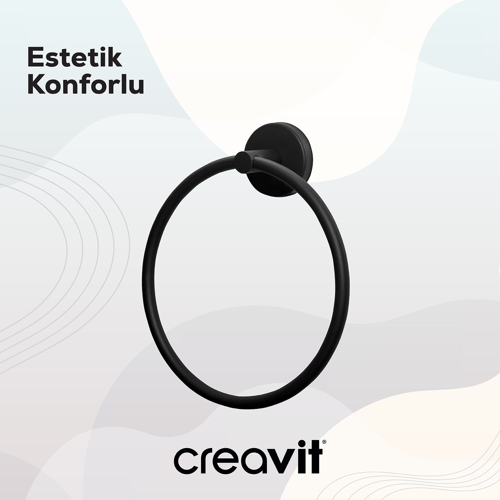 Drop Yuvarlak Havluluk-Siyah