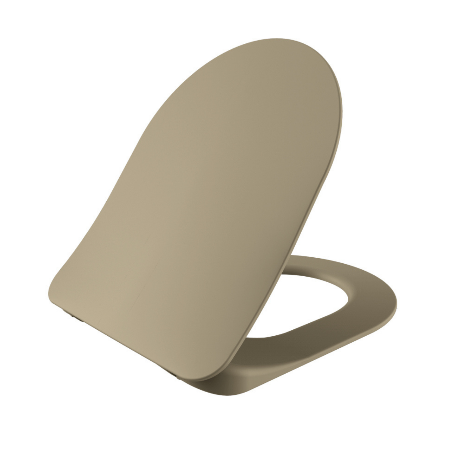 Duck Duroplast Toilettensitz mit langsamem Schließmechanismus, matt Cappuccino