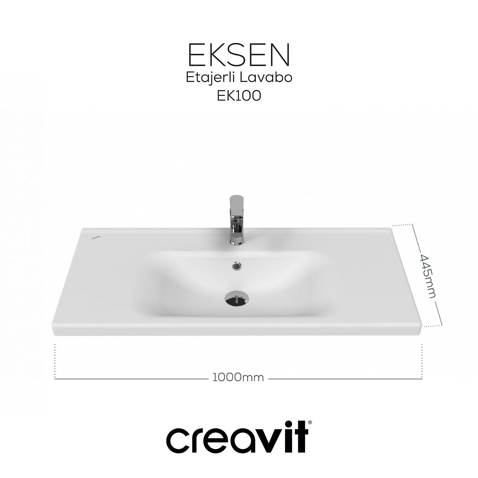Eksen Etajerli Lavabo 100 cm Beyaz