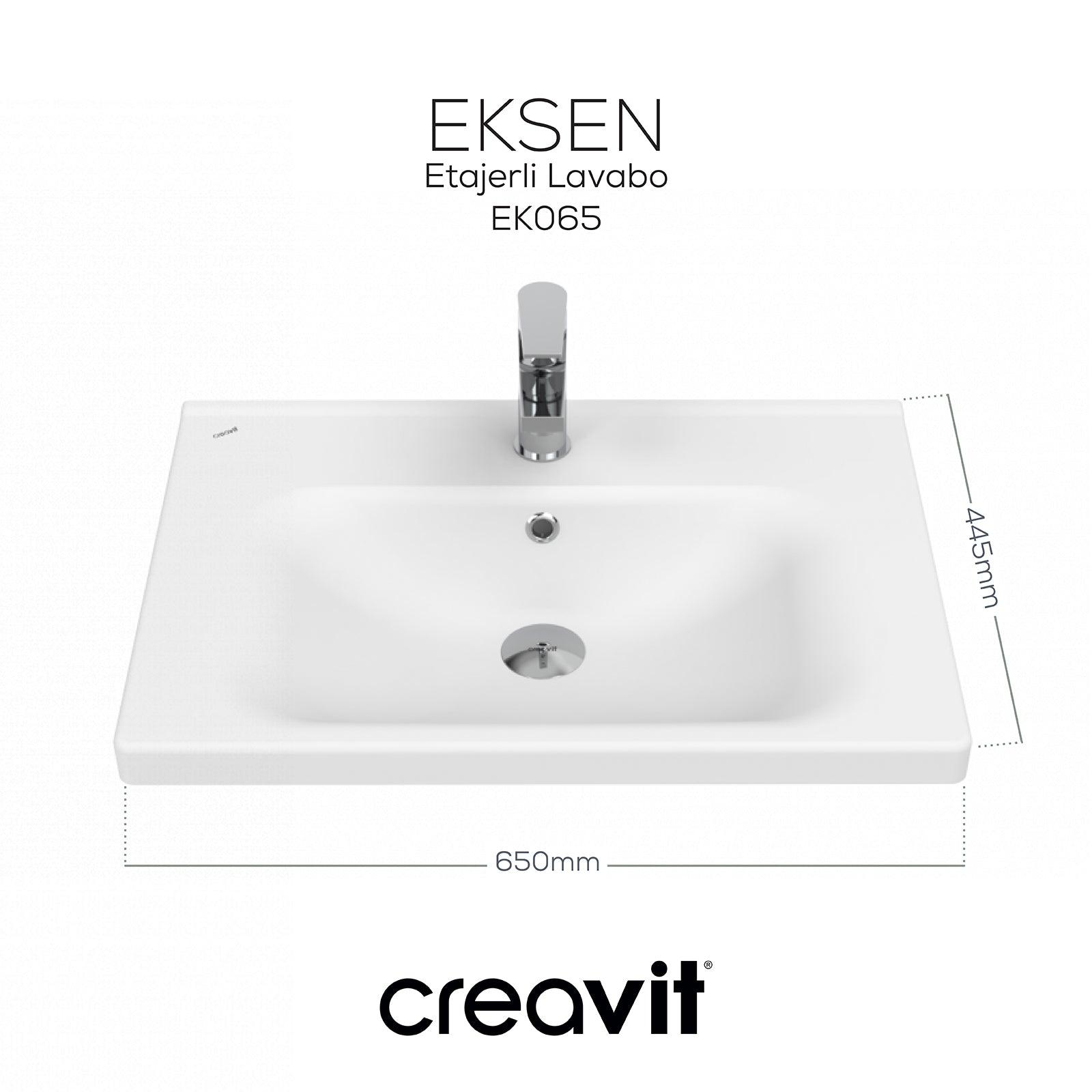 Eksen Etajerli Lavabo 65 cm Beyaz